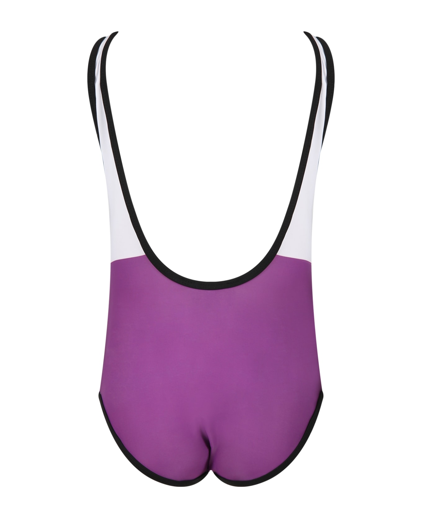 DKNY Multicolor Swimsuit For Girl With Golden Logo - Violet