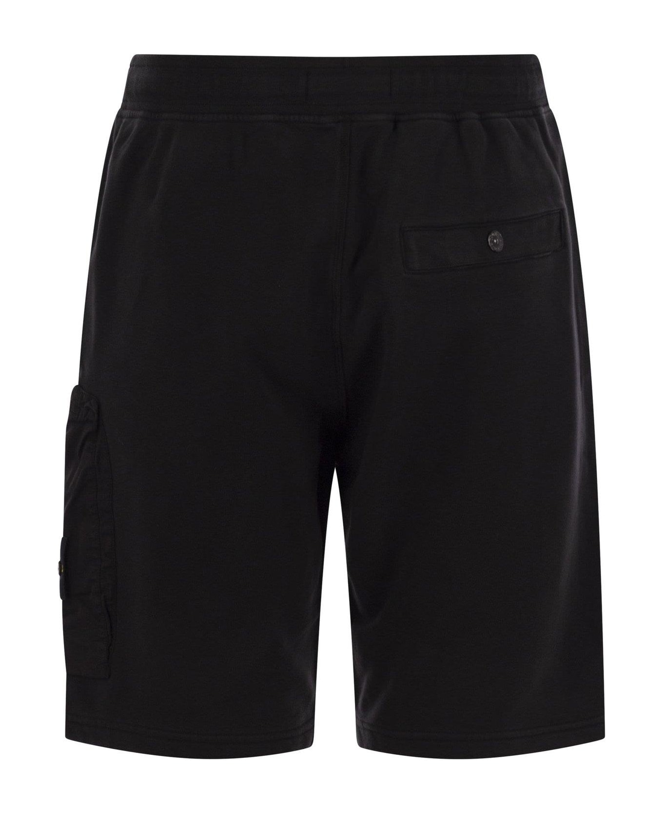 Stone Island Logo-patch Drawstring Shorts - Nero