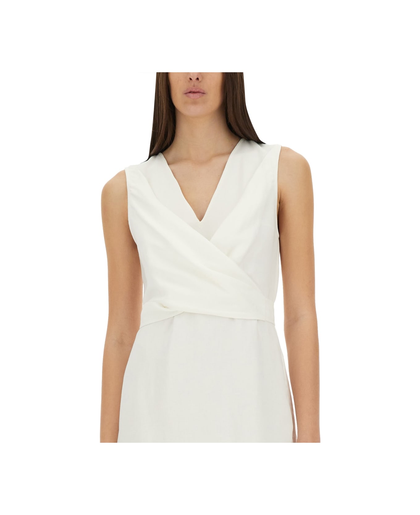 Brunello Cucinelli "wrap-effect" Dress - WHITE