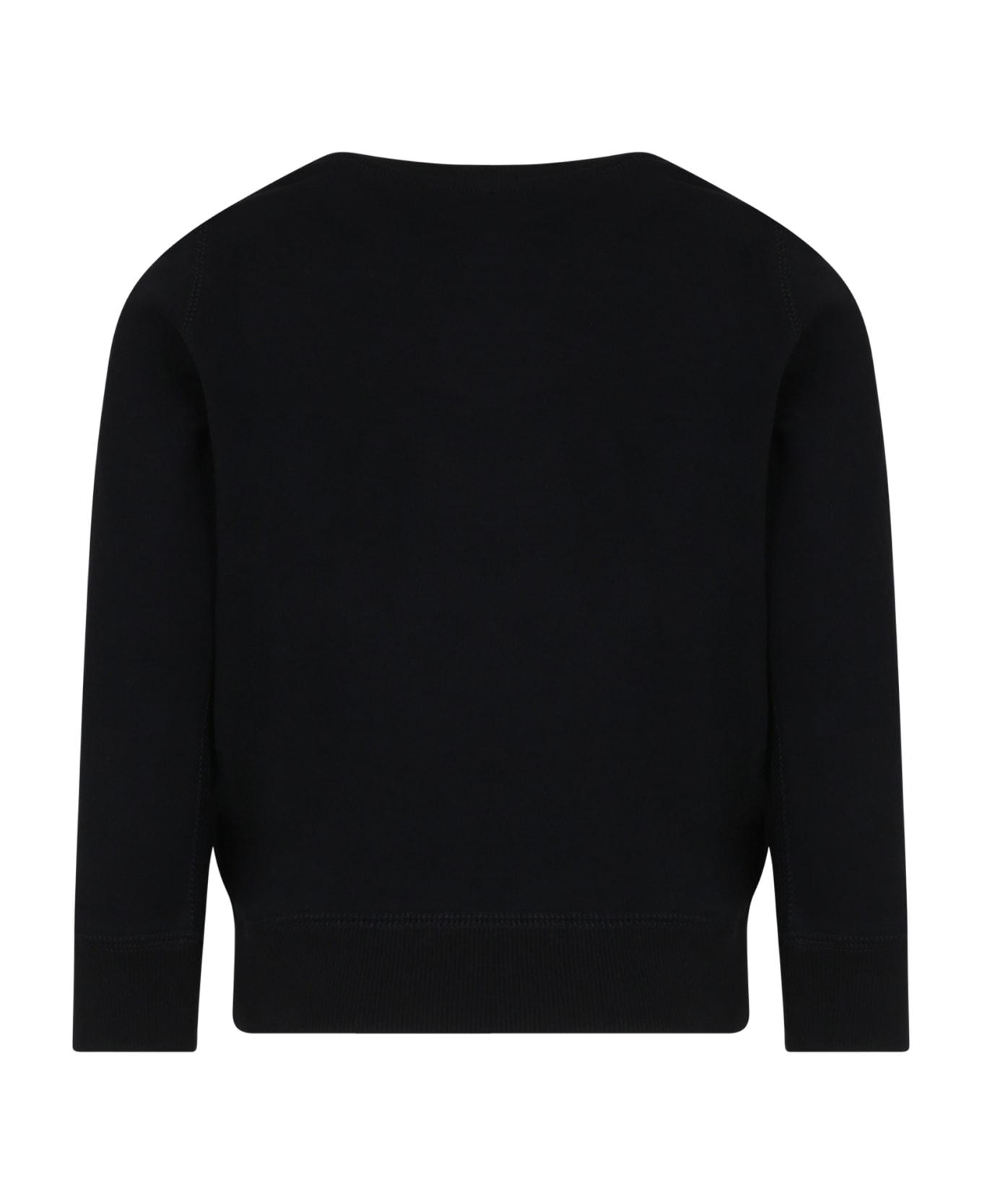 Ralph Lauren Black Sweatshirt For Girl With Bear And Logo - Black ニットウェア＆スウェットシャツ