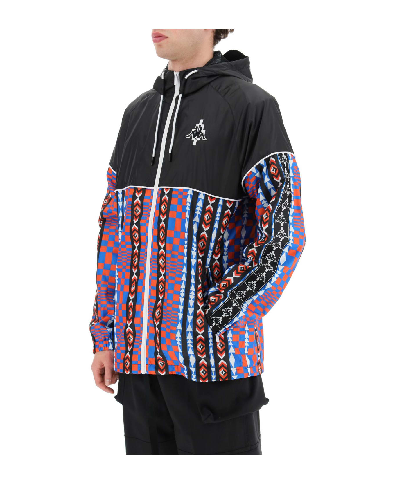 Marcelo Burlon Kappa Windbreaker Jacket - Black Multico