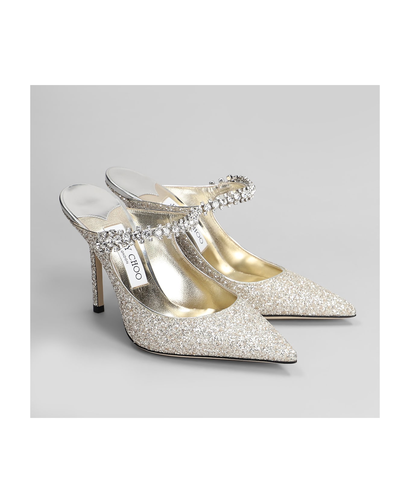Jimmy Choo Bing 100 Pumps In Gold Glitter - gold