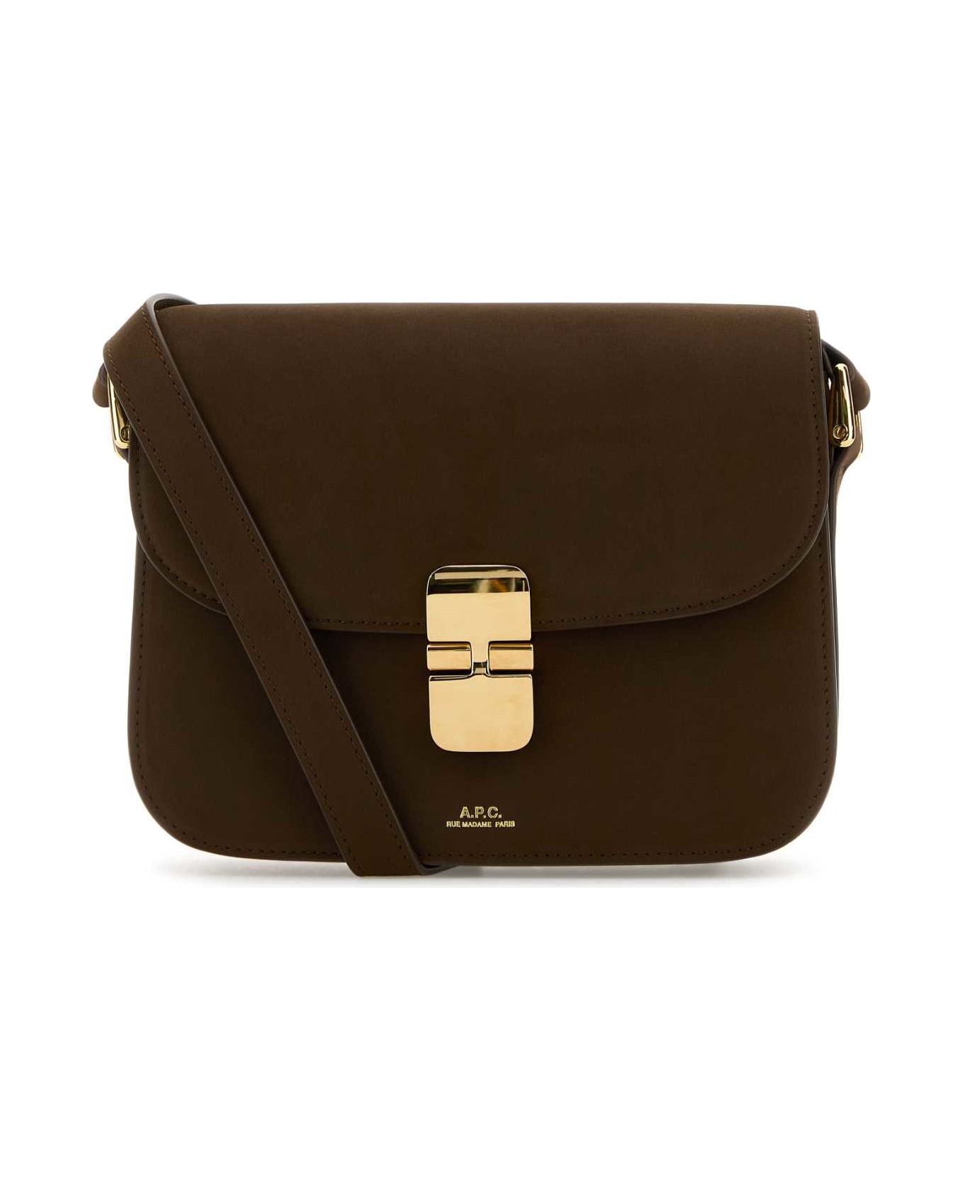 A.P.C. Brown Leather Small Grace Crossbody Bag - Marrone