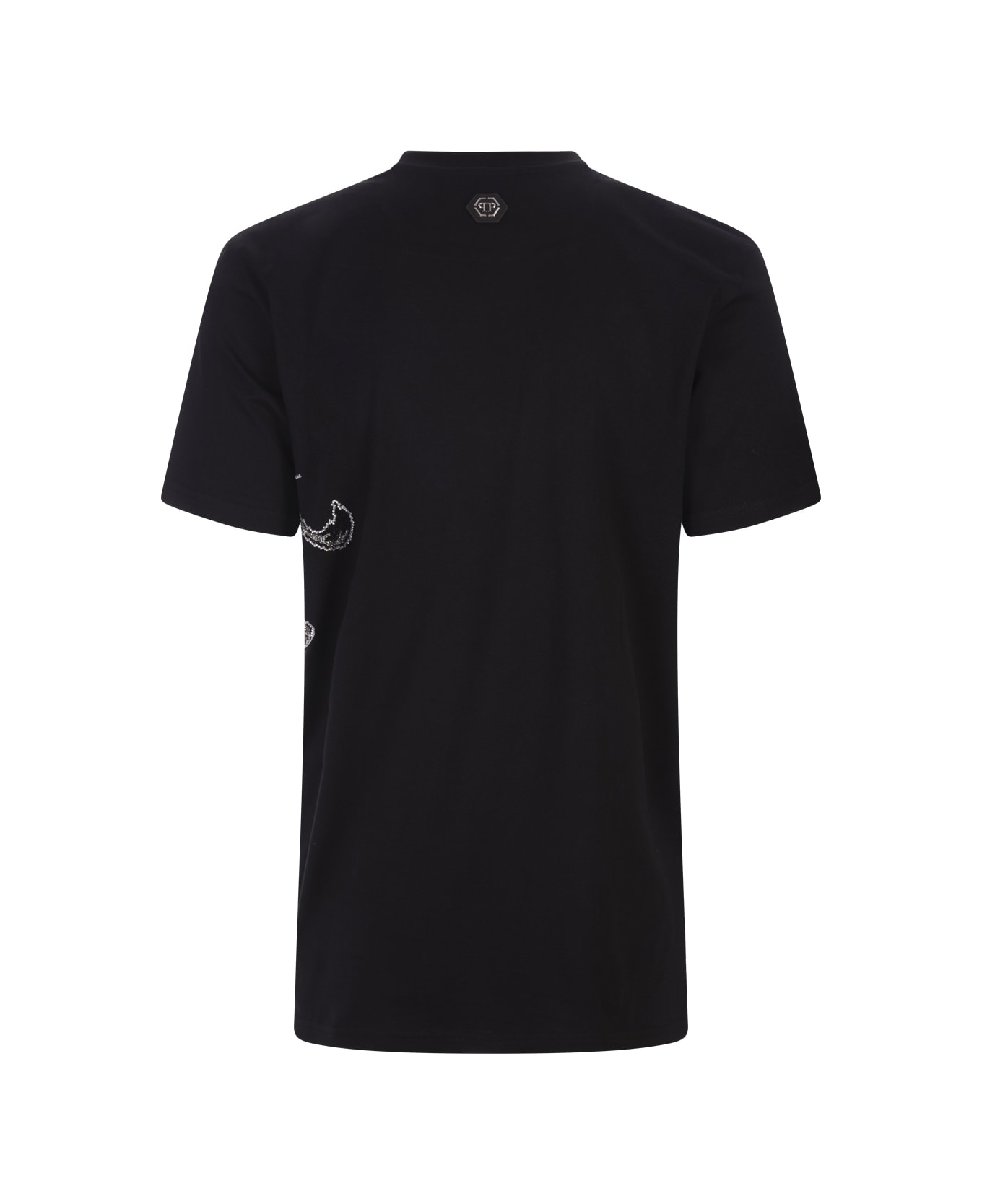 Philipp Plein Black T-shirt With Crystal Lion Circus - Black