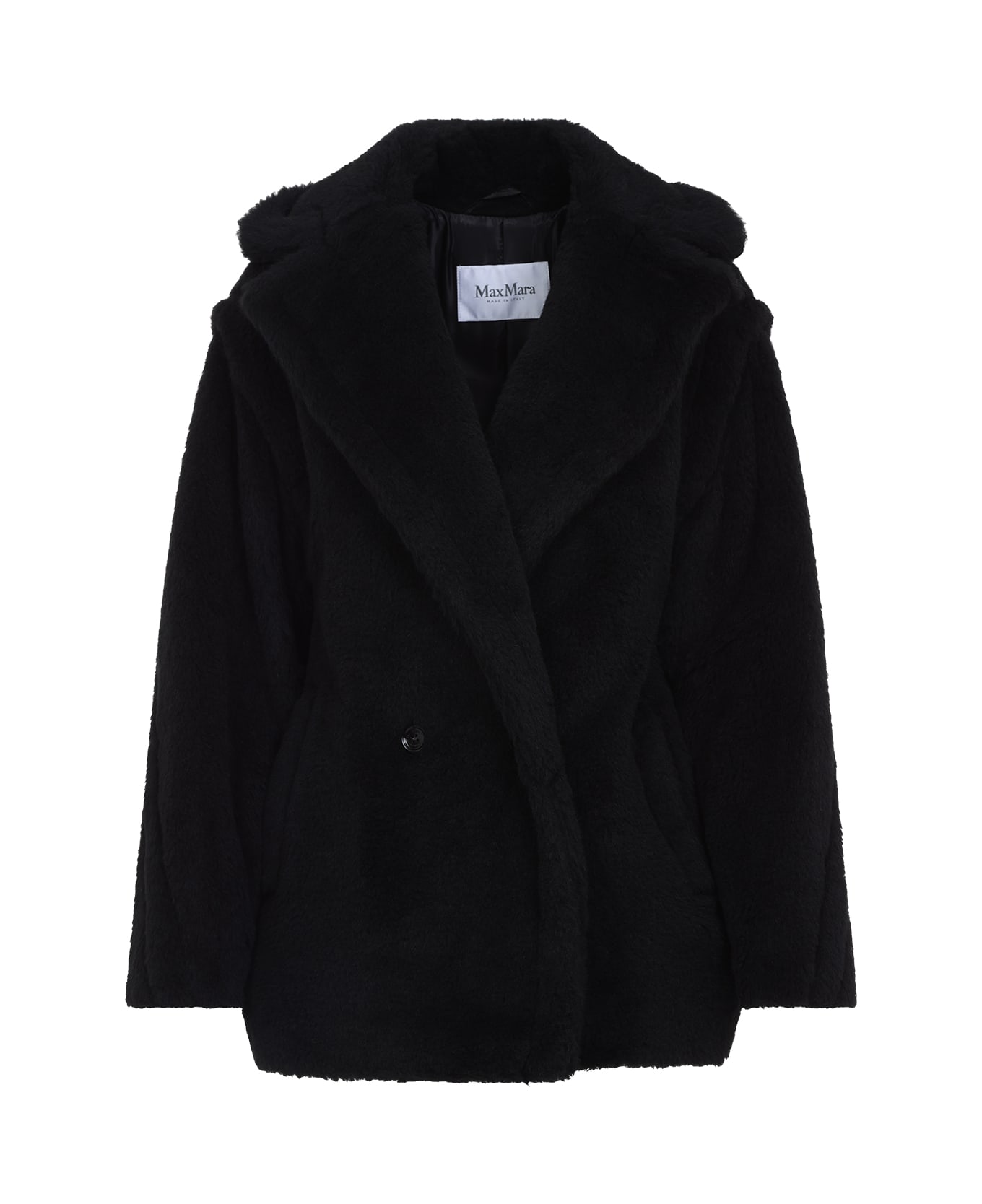 Max Mara Fuxia Teddy Short Coat - Black