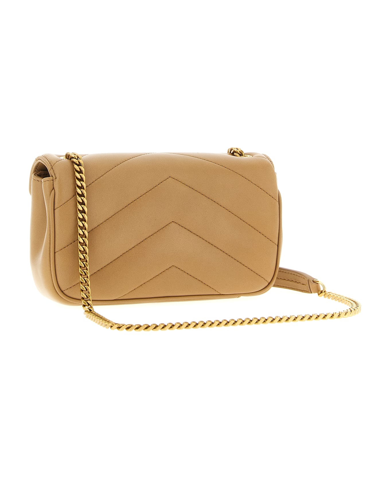 Saint Laurent 
loulou
 Mini Crossbody Bag - Beige