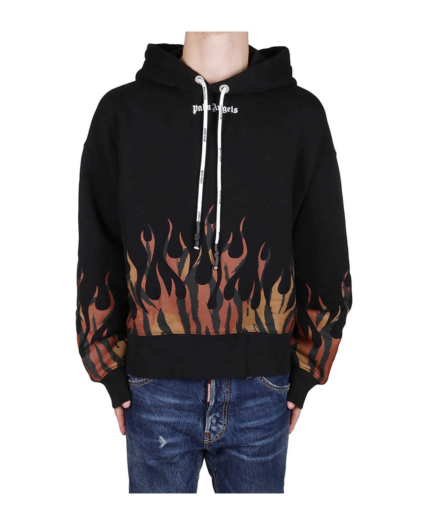 Palm Angels Black Cotton Sweatshirt - Black