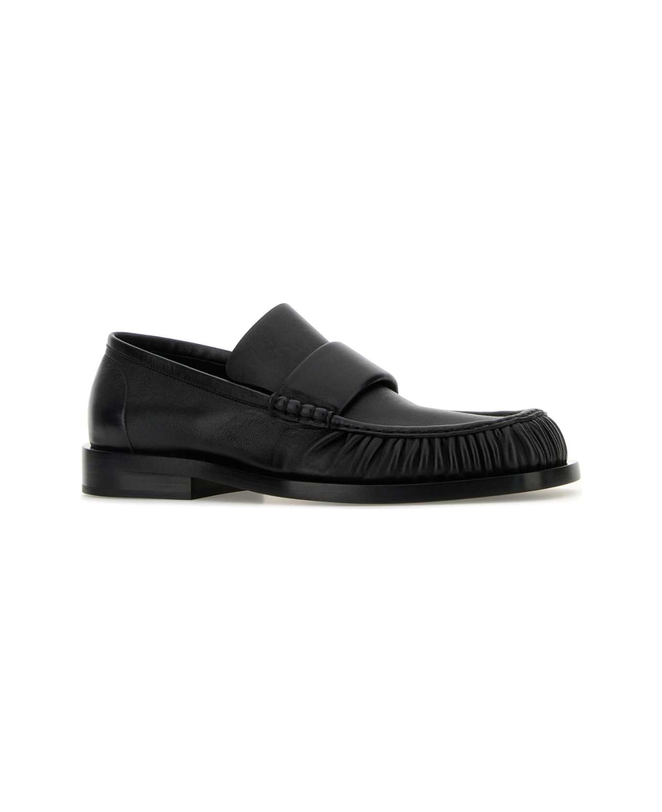 Jil Sander Black Leather Loafers - Black