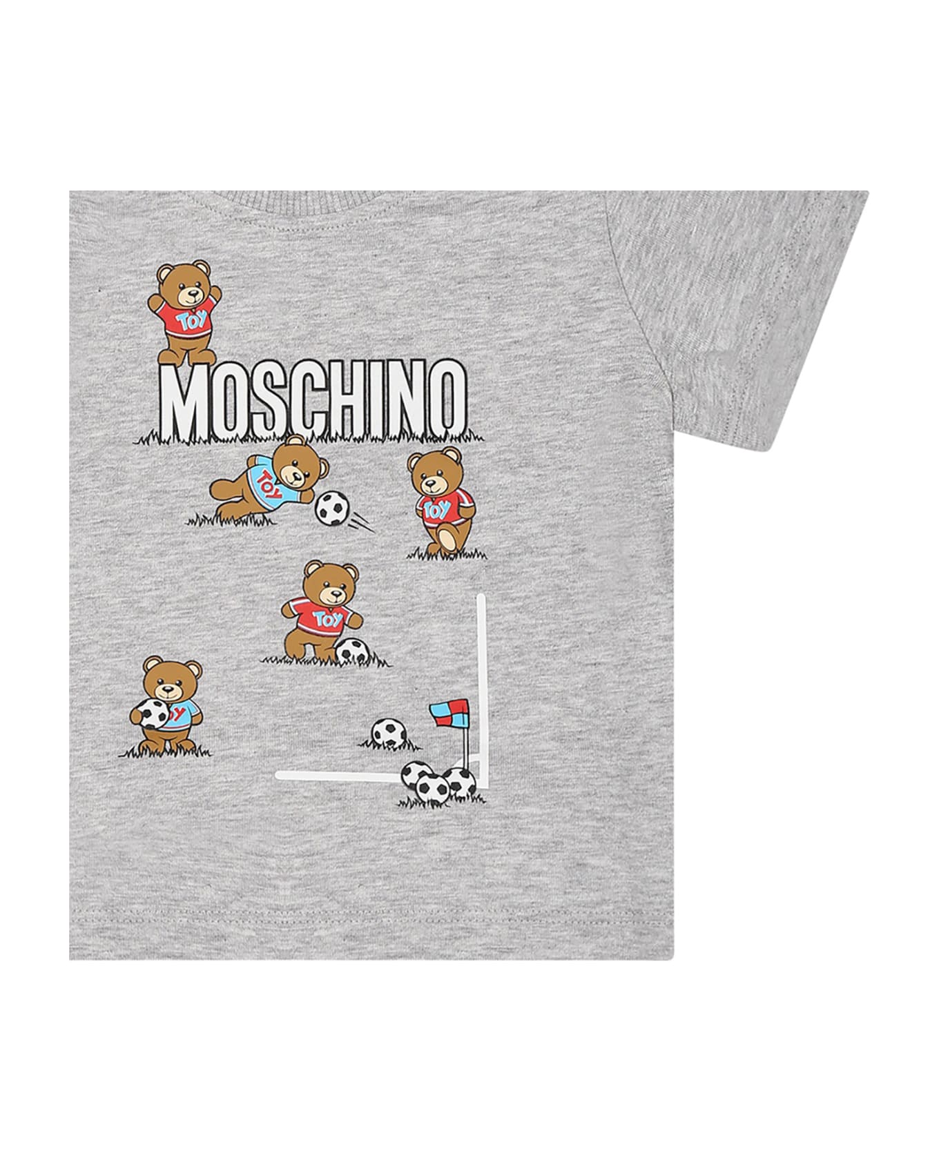 Moschino Grey T-shirt For Baby Boy With Logo - Grey