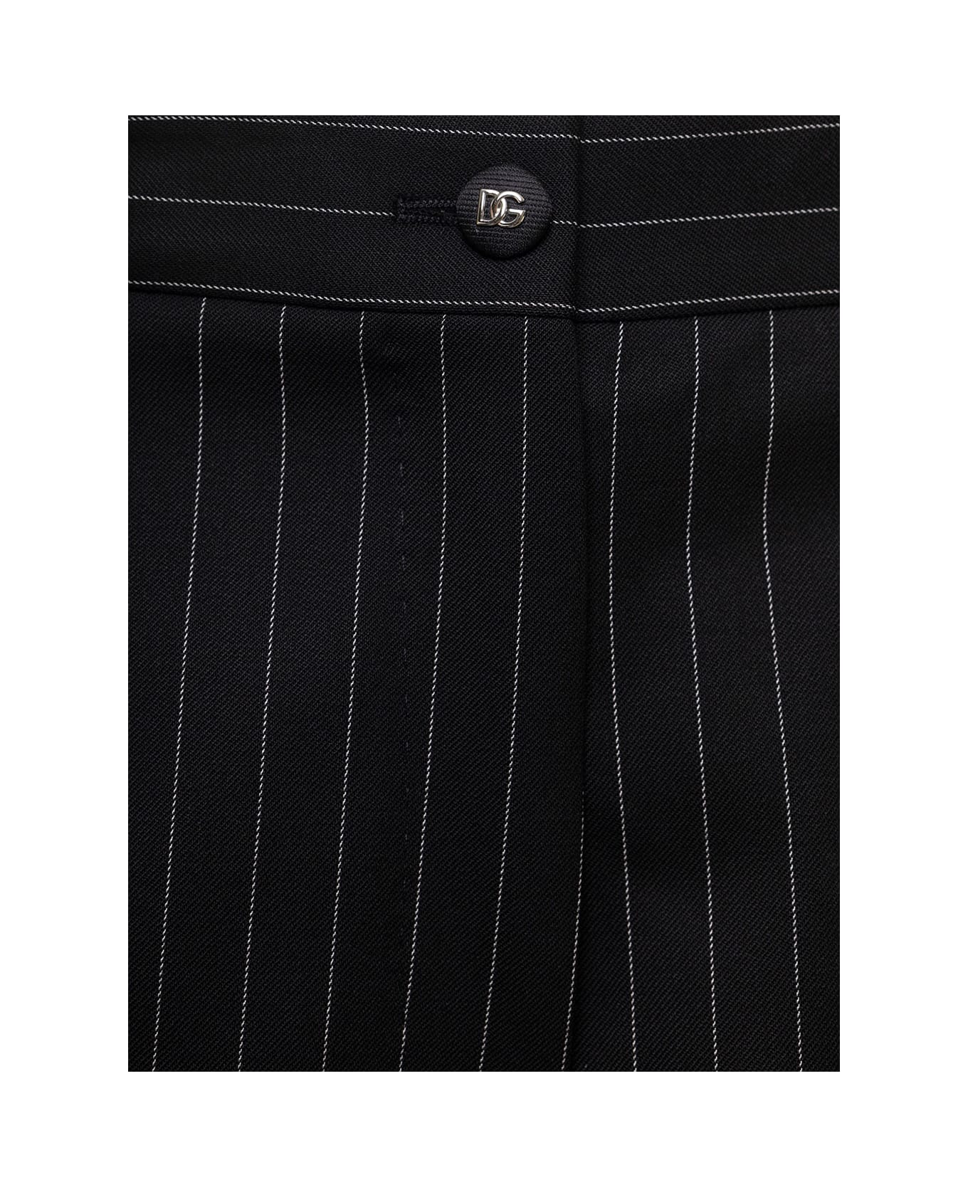 Dolce & Gabbana Bistretch Pinstripe Pants - Black
