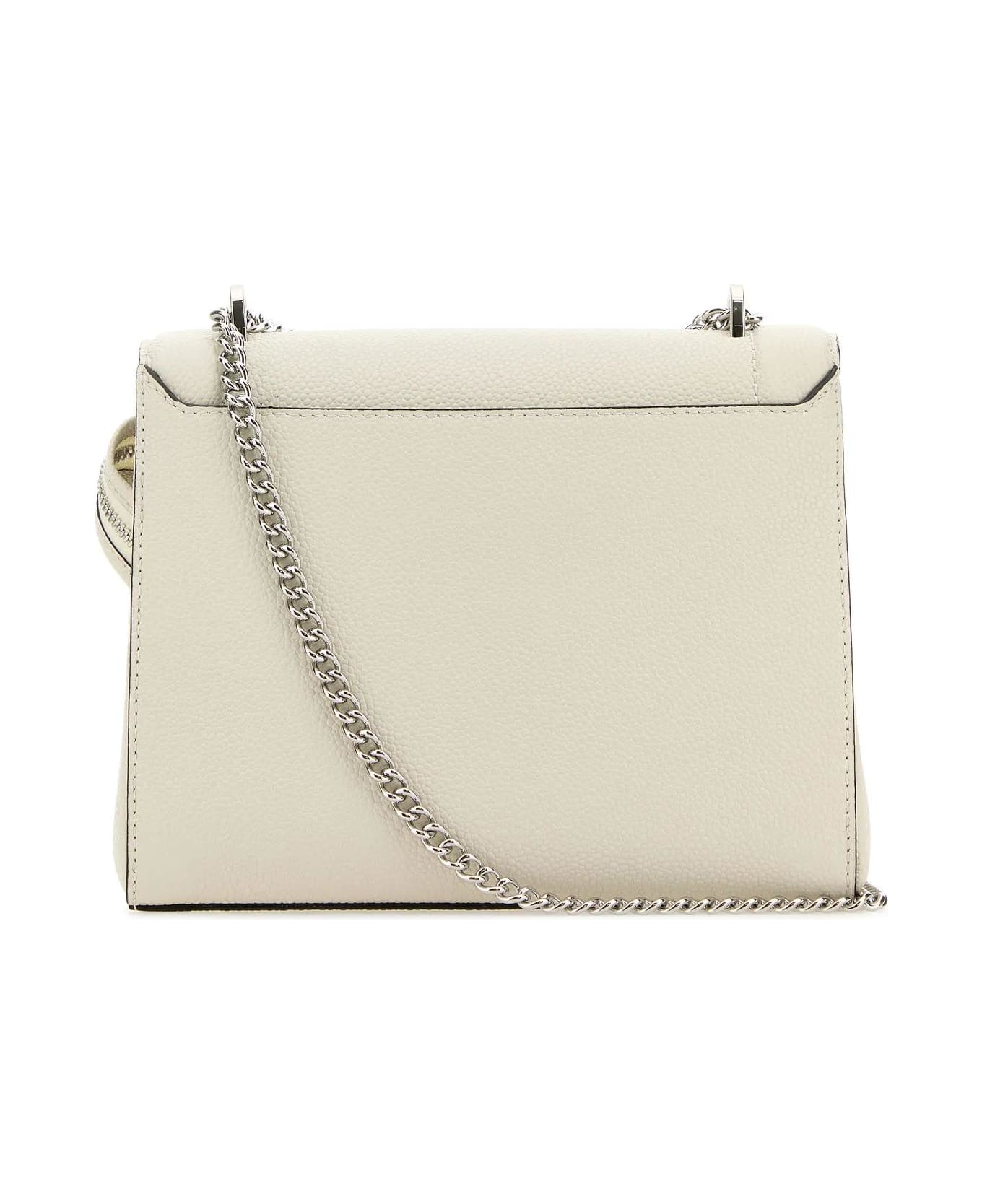 Lancel White Leather Ninon Handbag - Yellow Cream