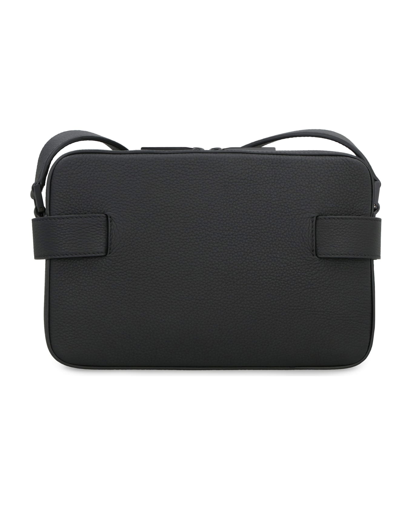 Ferragamo Gancini Leather Shoulder Bag - BLACK ショルダーバッグ