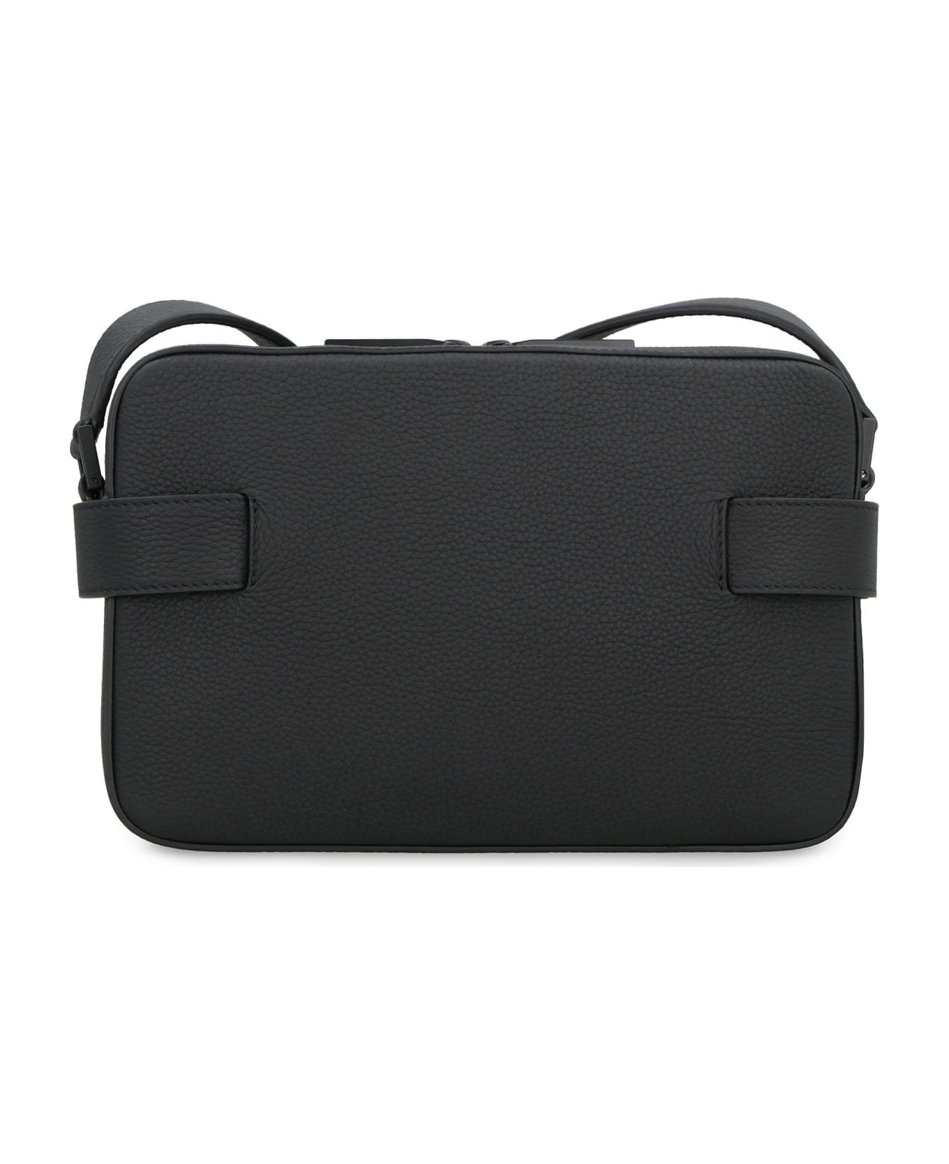 Ferragamo Gancini Leather Shoulder Bag - BLACK