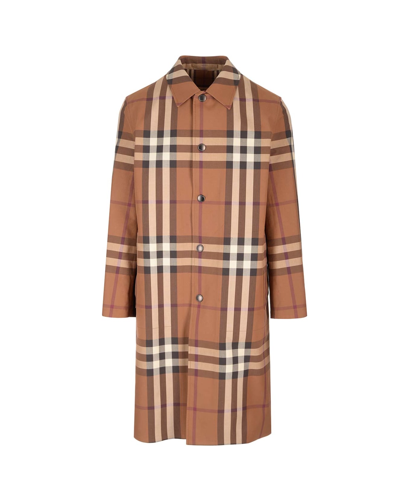 Burberry Reversible Trench Coat With Check Motif - Brown コート