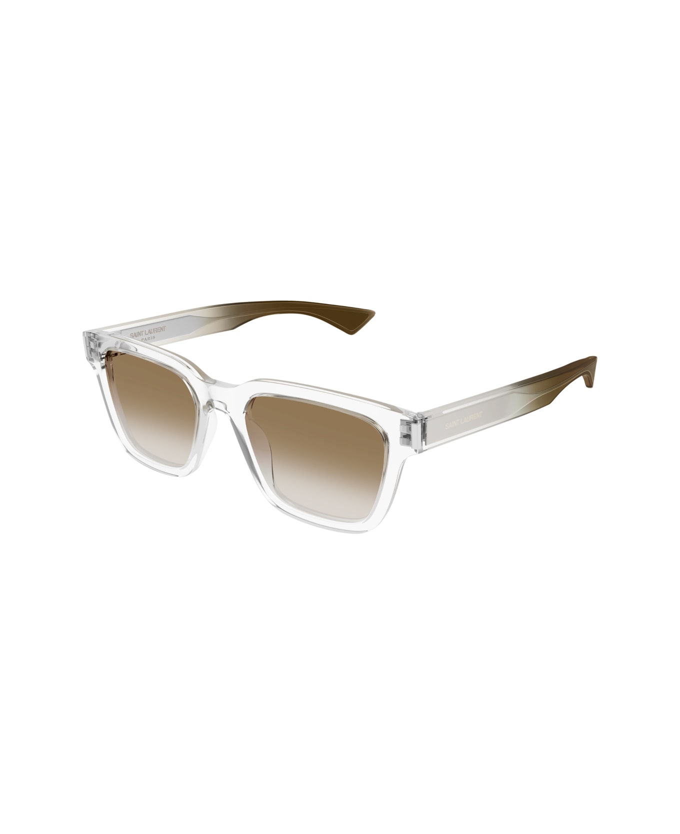 Saint Laurent Eyewear Saint Laurent Sl 790 Linea Corner Angle 004 Crystal Brown Sunglasses - Trasparente