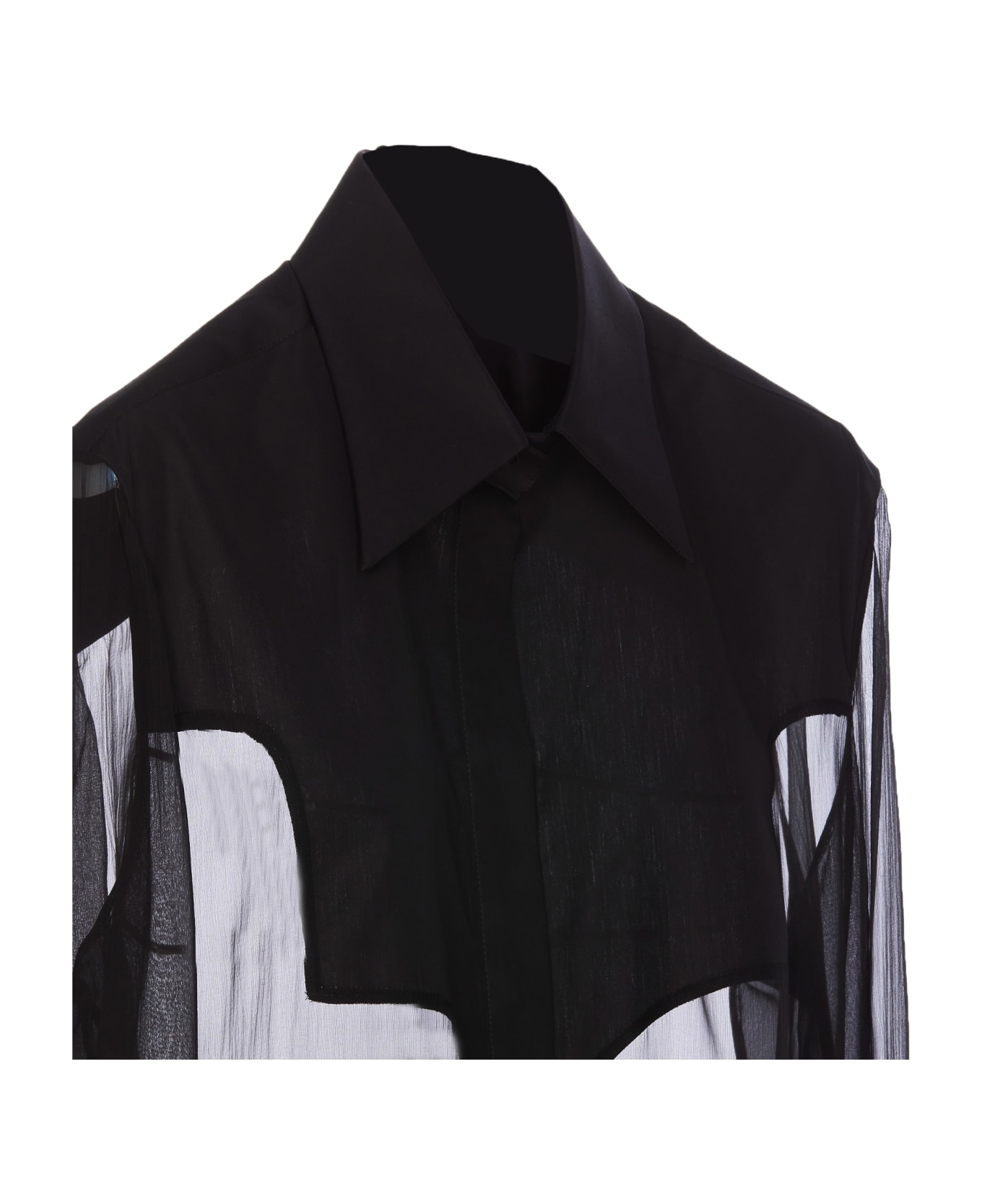 Balmain Western Silk Shirt - Black