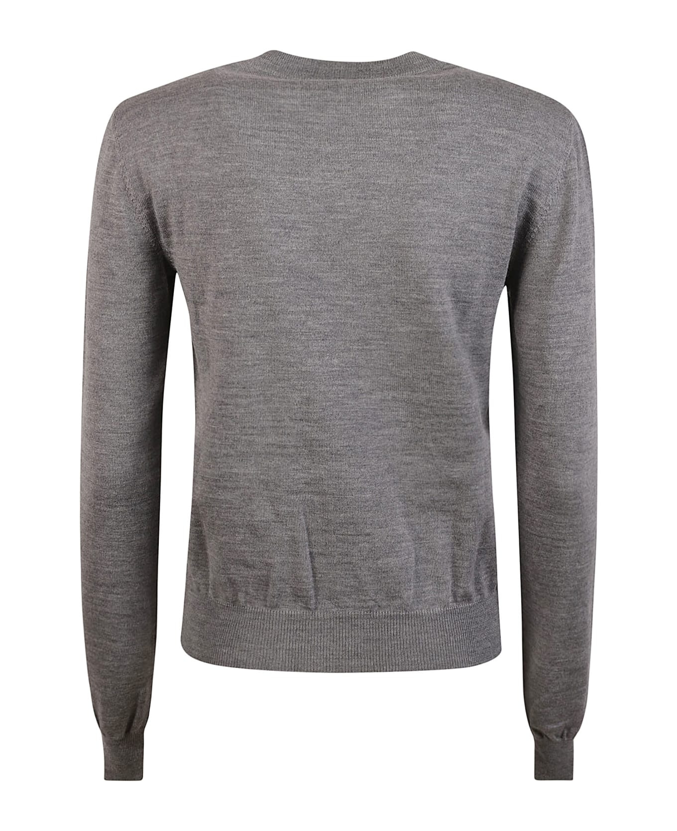 Moschino Rib Trim Plain Sweater - Grey