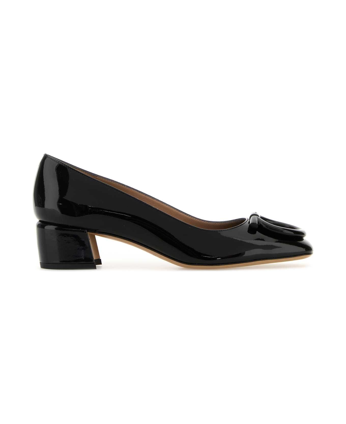 Ferragamo Black Leather Mara Pumps - NEROAMARETTINERO
