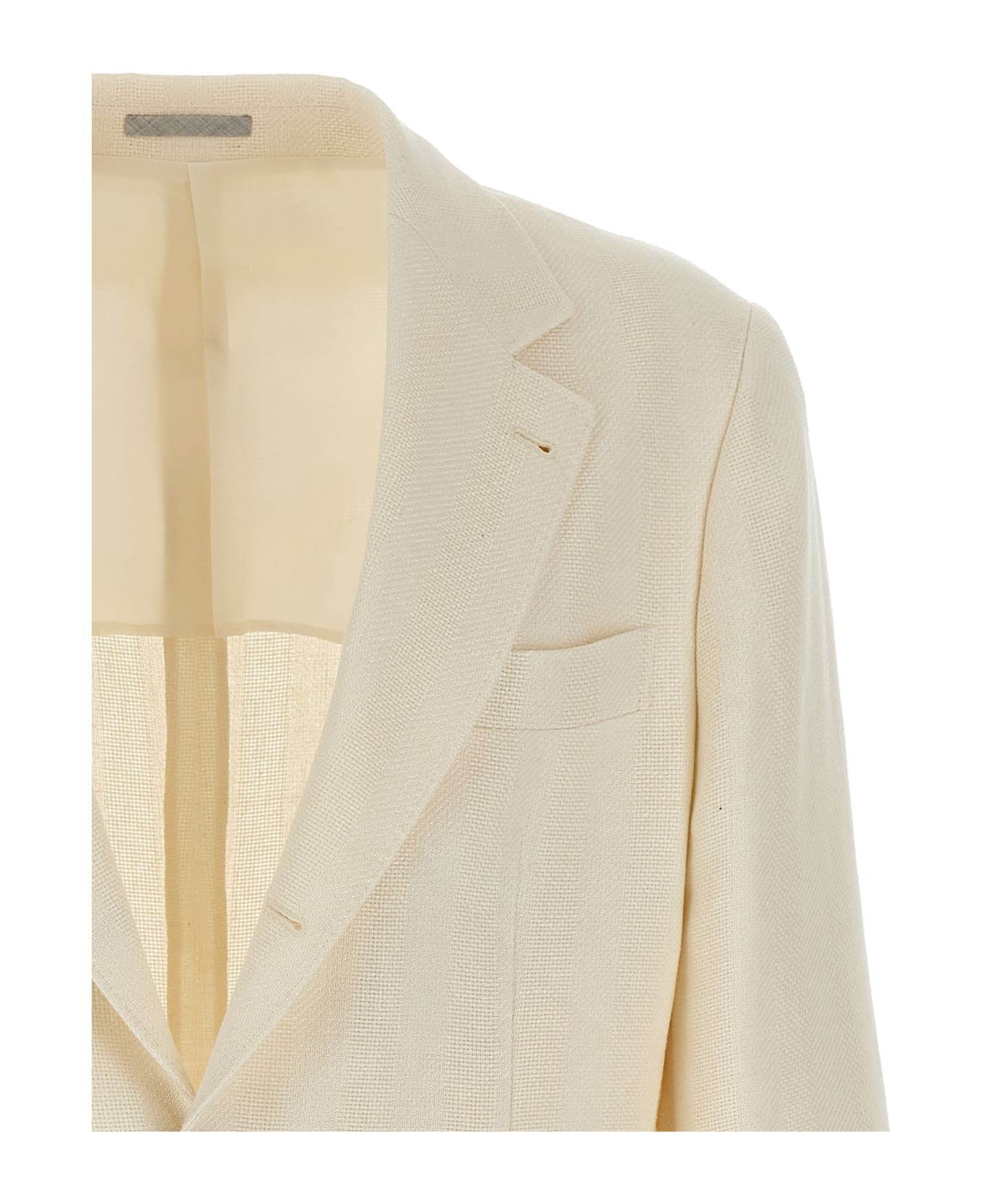 Brunello Cucinelli Operated Stripe Blazer - White