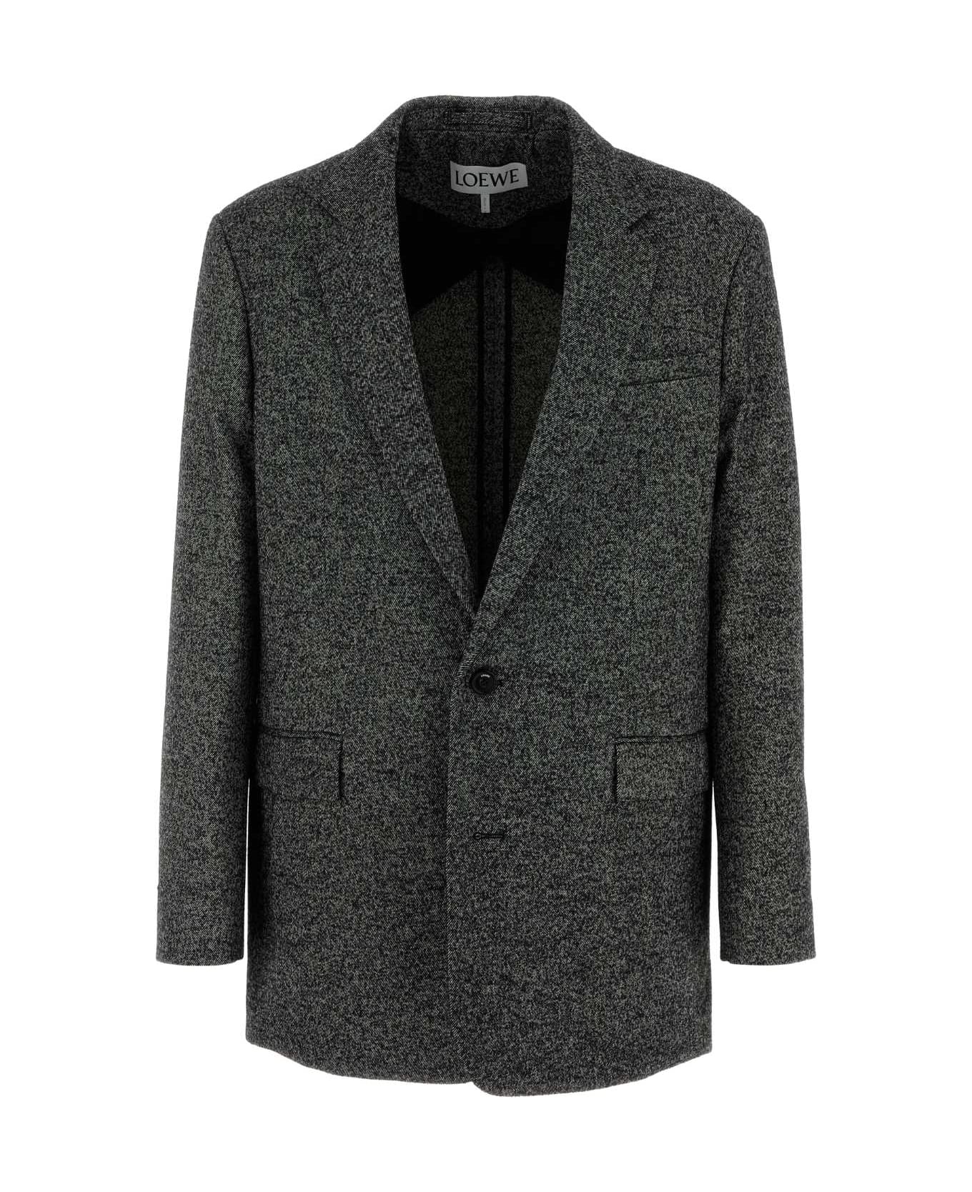 Loewe Two-tone Wool Blend Blazer - BLACKWHITE