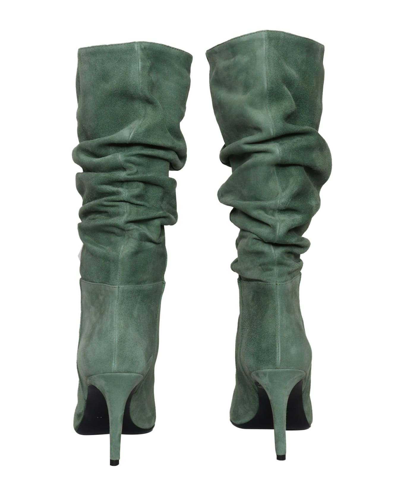 Via Roma 15 Green Curled Boots - GREEN