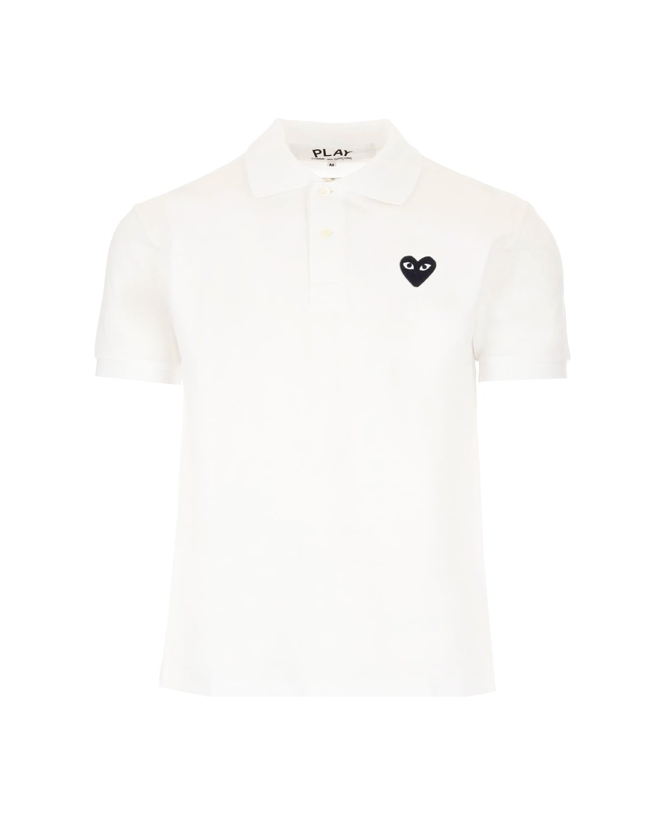 Comme des Garçons Play Black Heart Polo Shirt - White