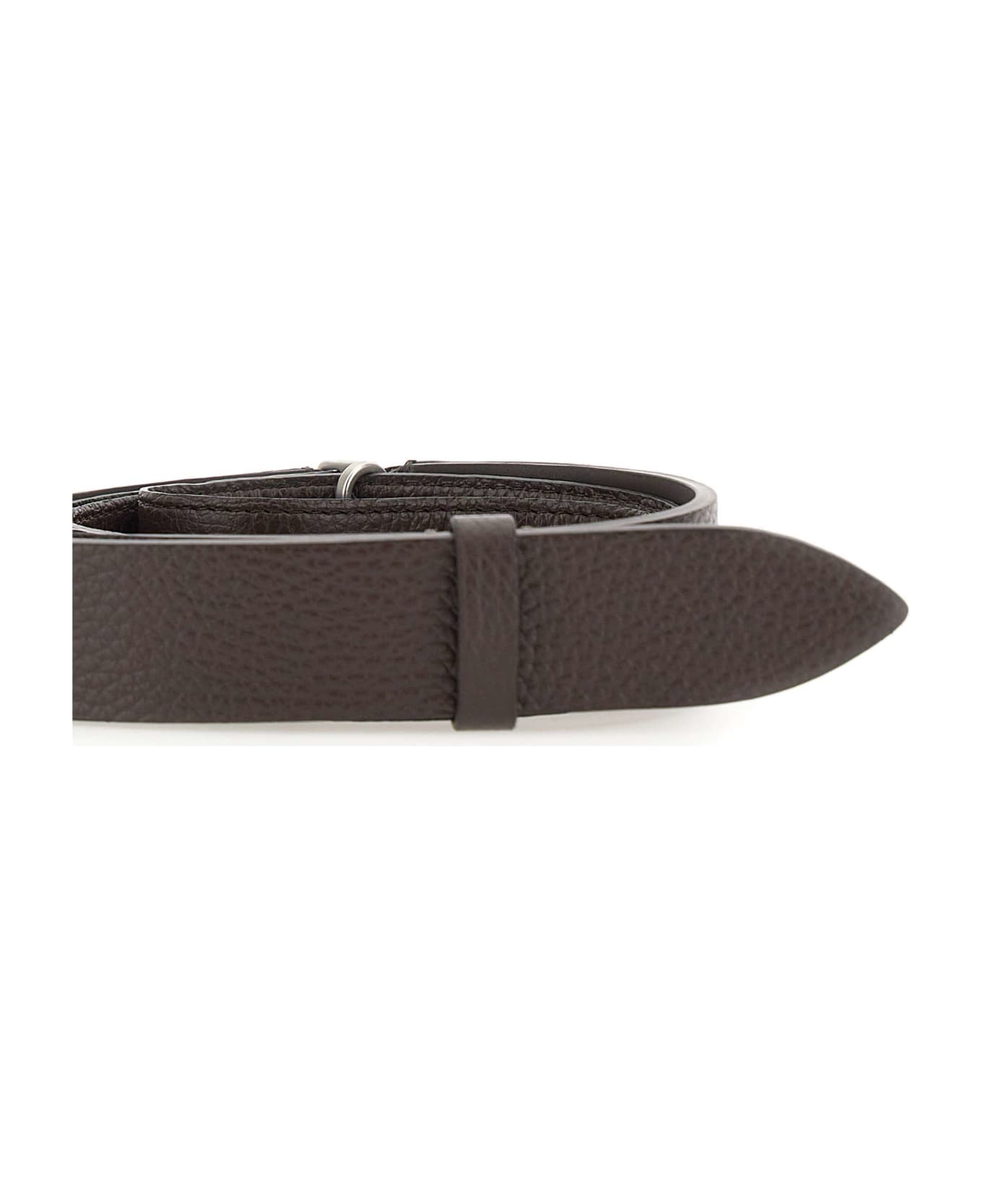 Orciani "nobukle Micron" Leather Belt - BROWN