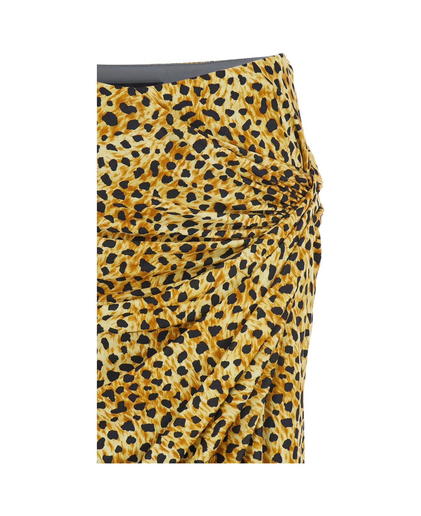 Versace Multicolor Draped Skirt With Barocco Motif In Viscose Woman - Multicolor