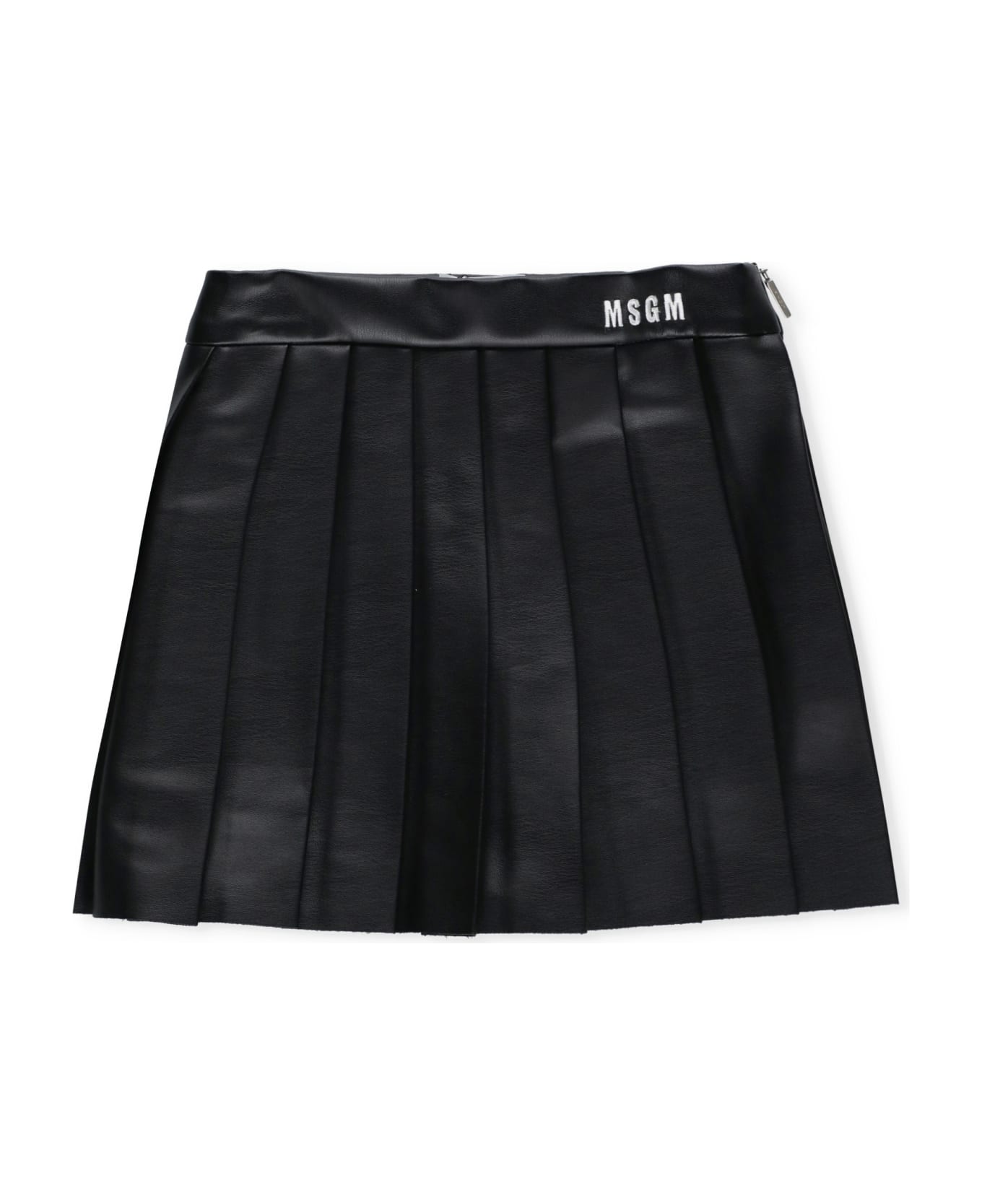 MSGM Synth Leather Skort - Black