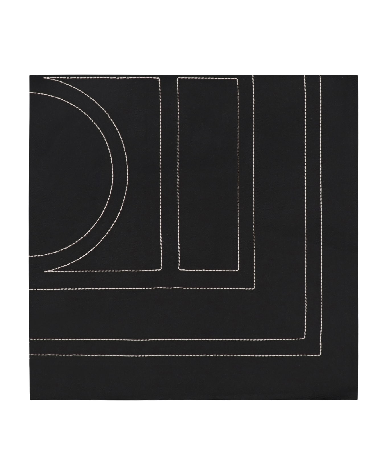 Totême Silk Scarf With Logo - black
