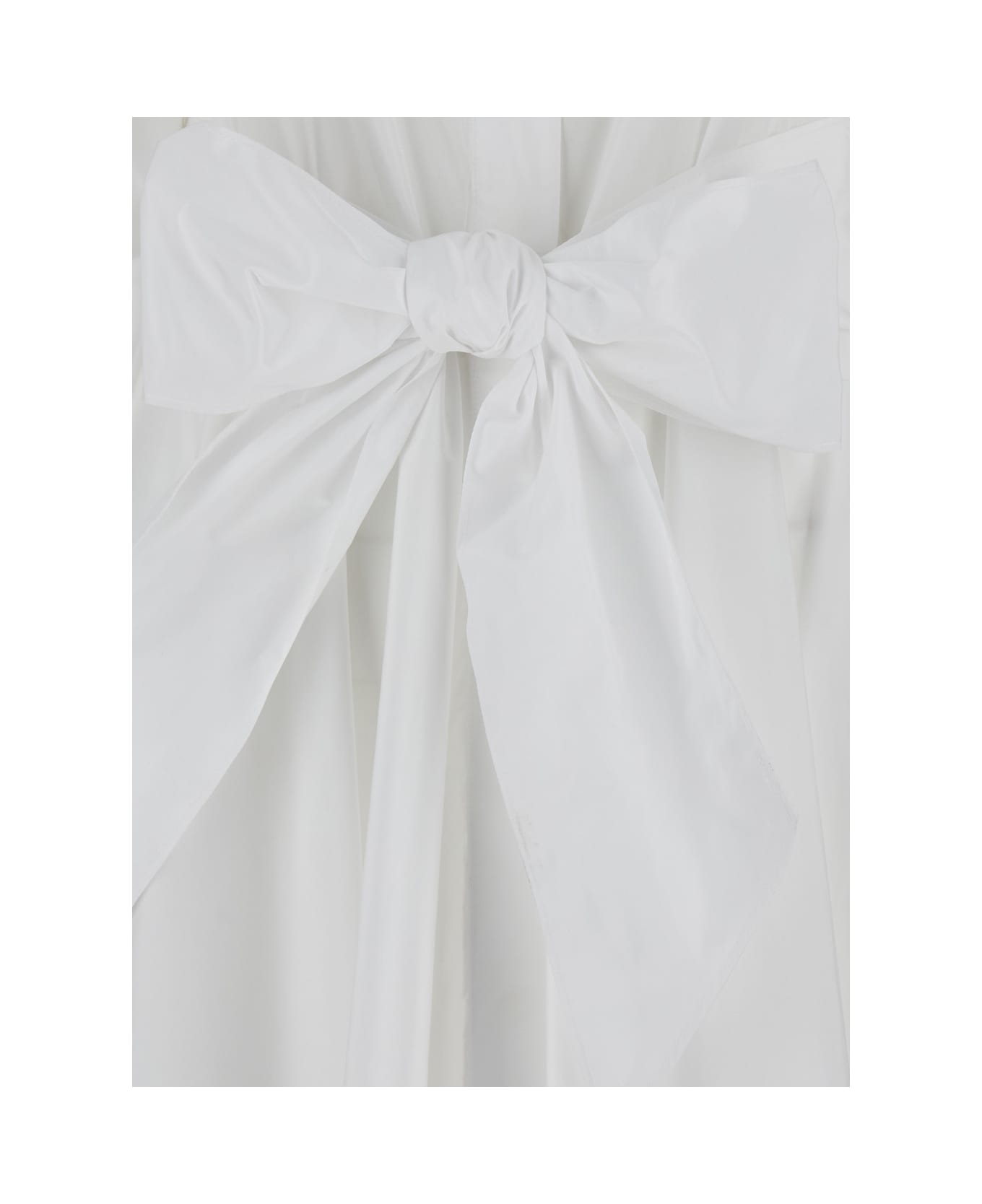 Sara Roka White Chemisier Long Dress In Techno Fabric Woman - White ワンピース＆ドレス