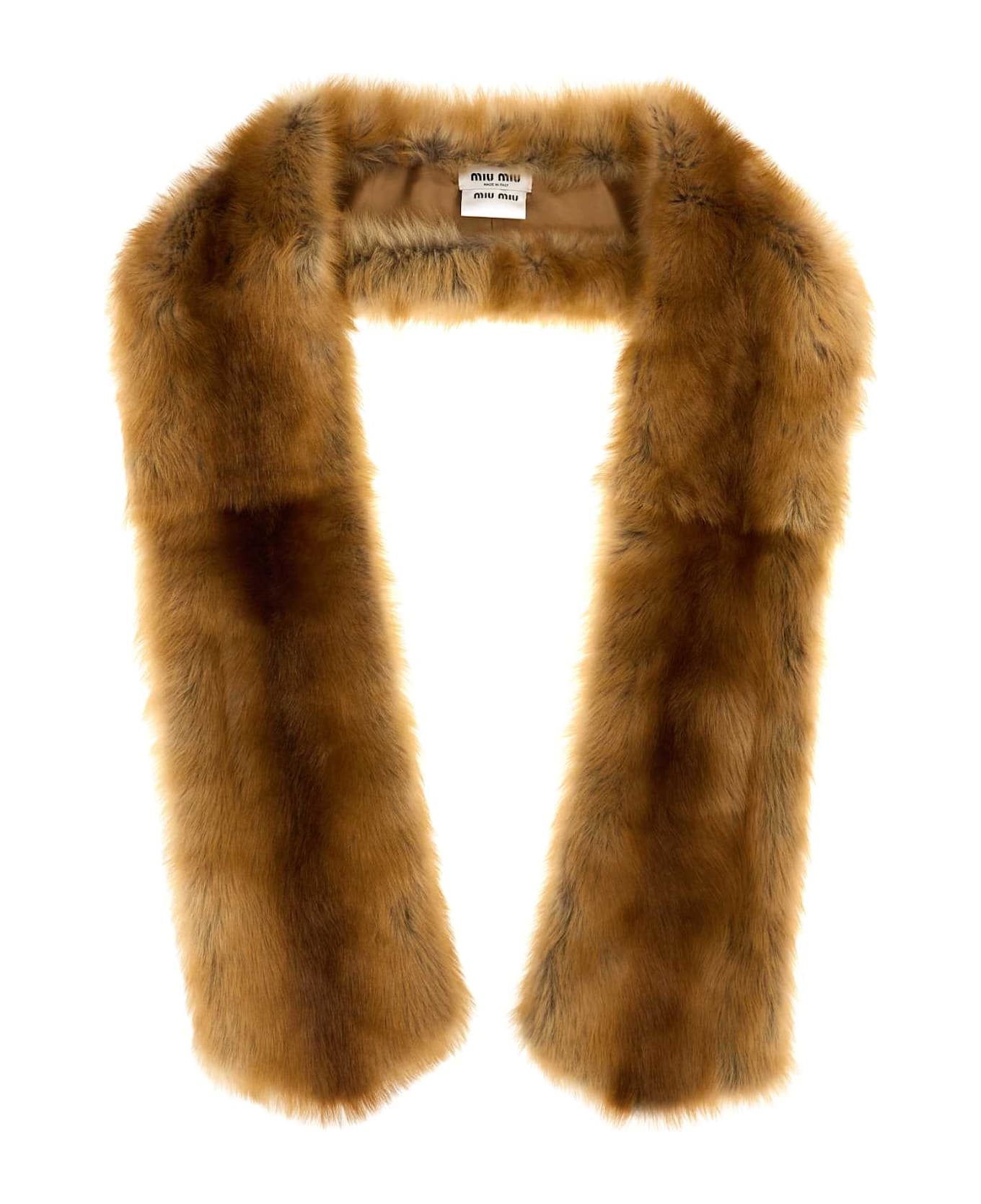 Miu Miu Camel Fur Scarf - CARAMEL