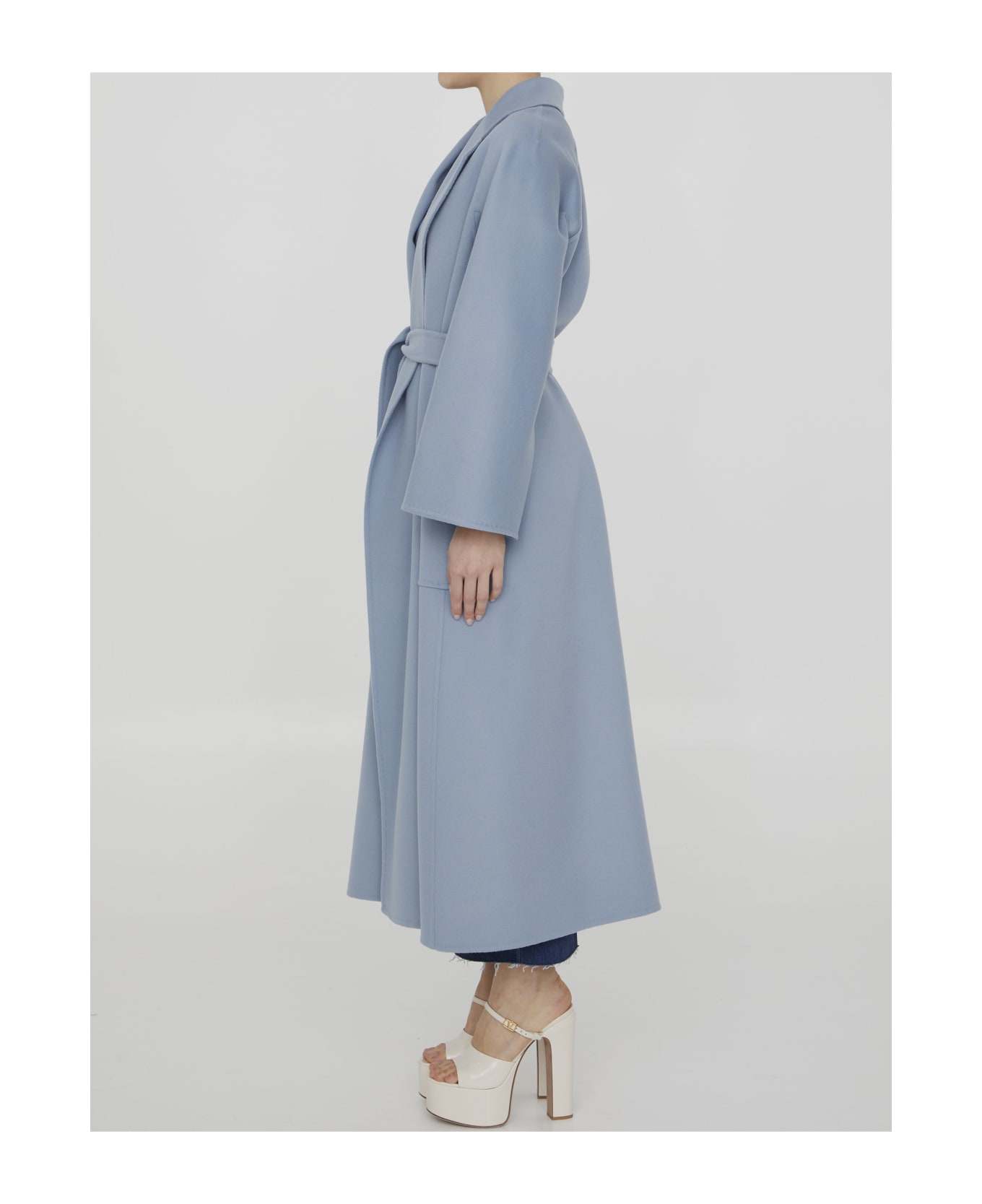 Max Mara Cadmio Wool And Cashmere Coat - Light Blue コート