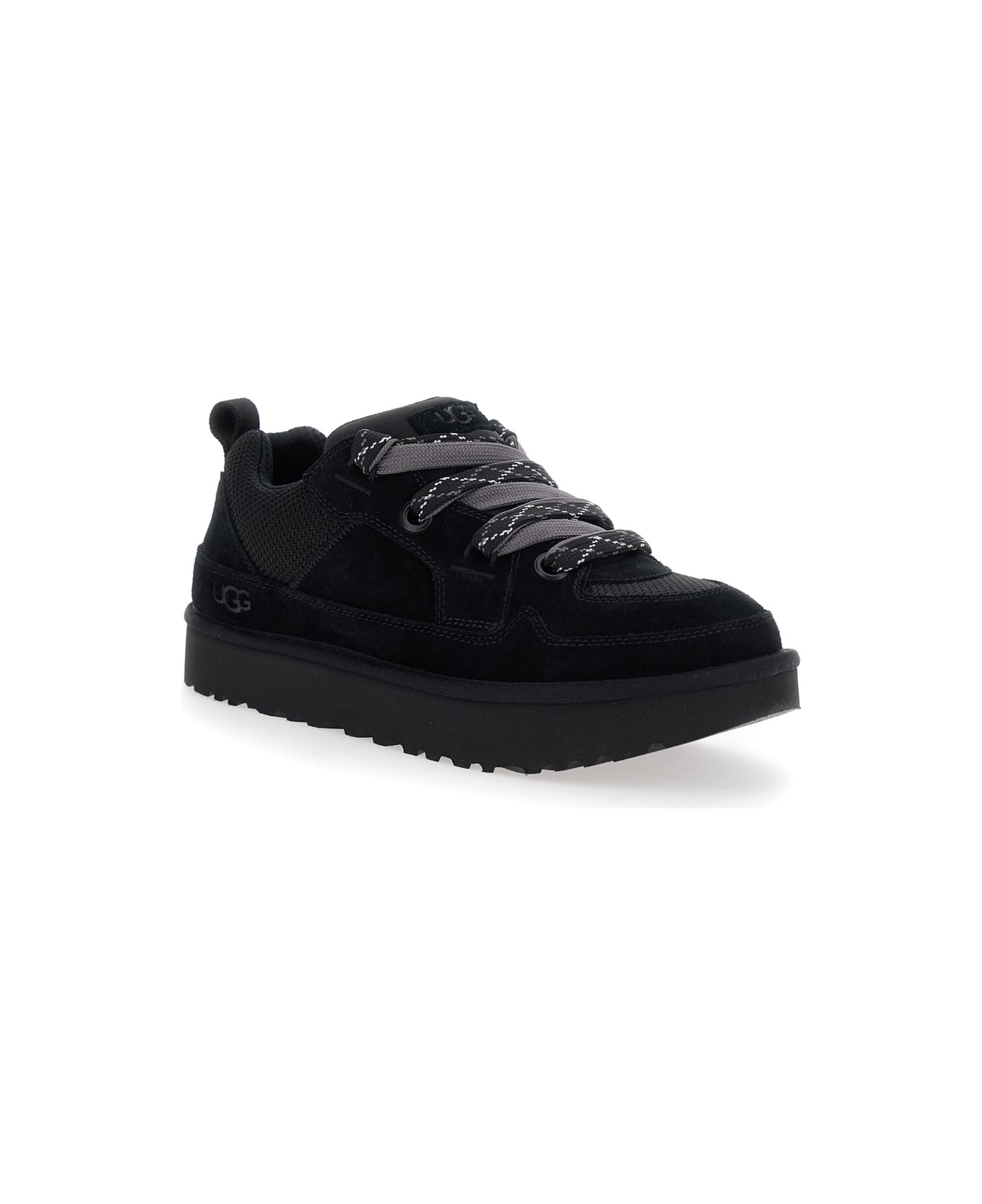 UGG 'lo Lowmel' Black Sneakers With Mesh Inserts And Logo On The Side In Suede Man - Black