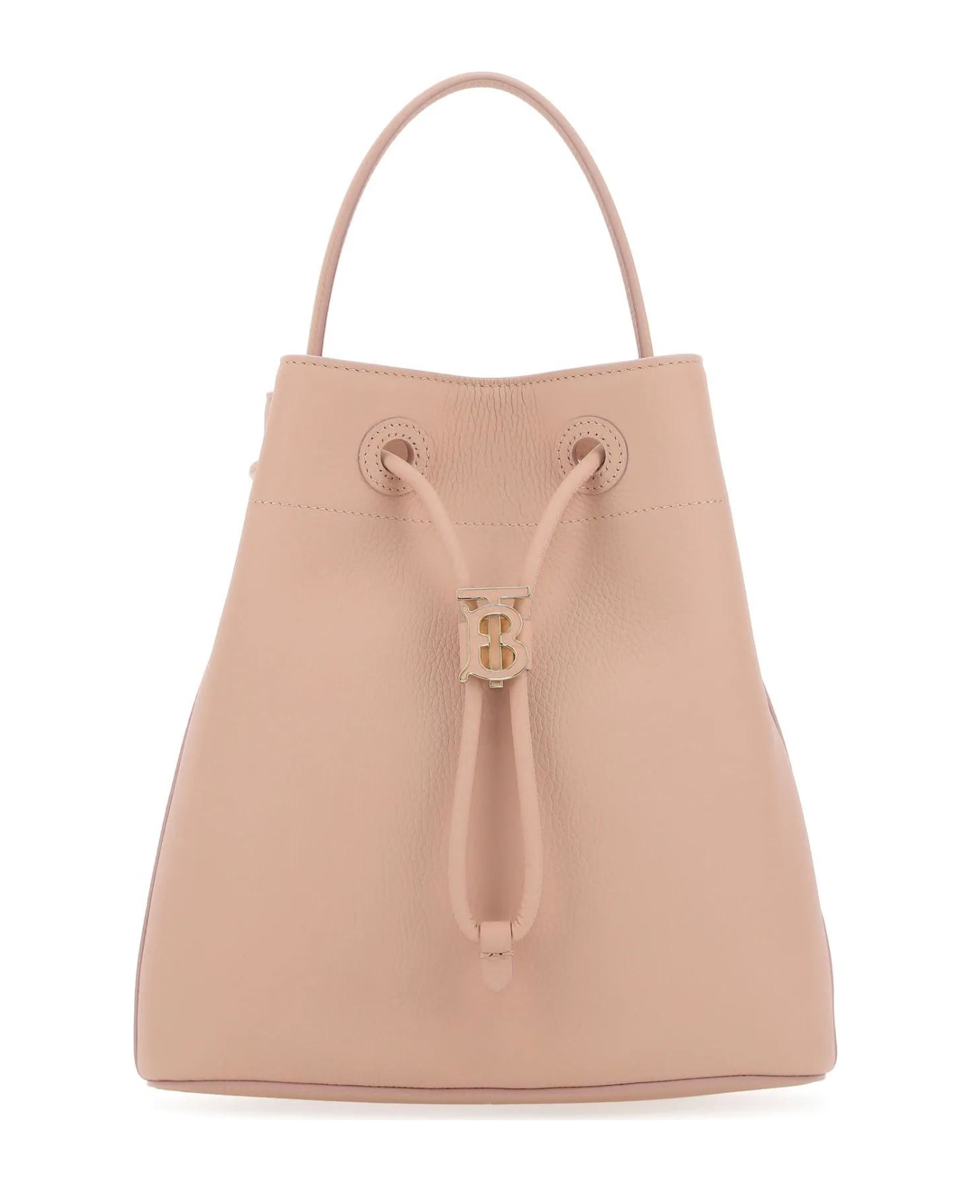 Burberry Pink Leather Small Tb Bucket Bag - A3661