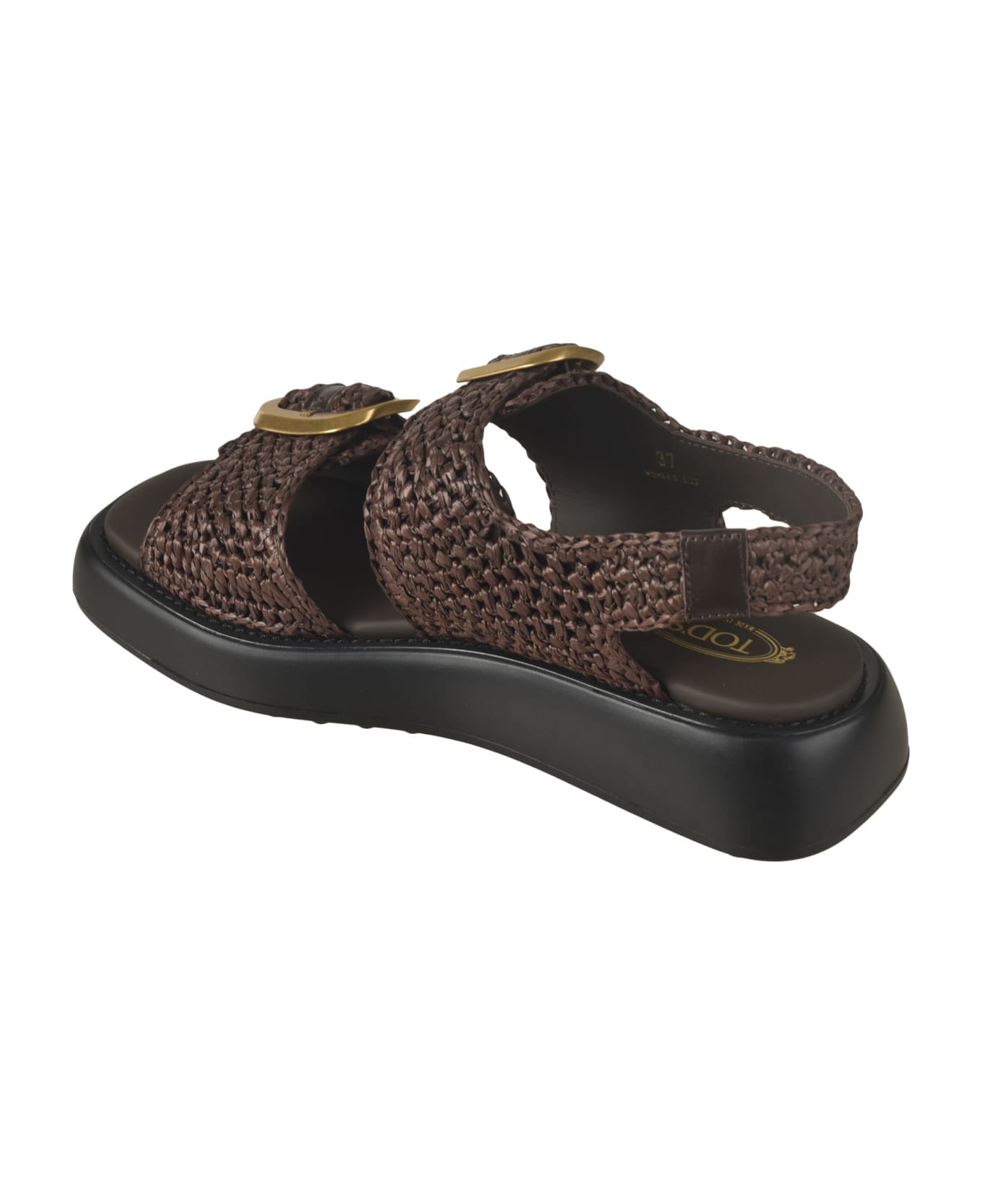 Tod's Doppia Woven Sandals - Chocolate サンダル