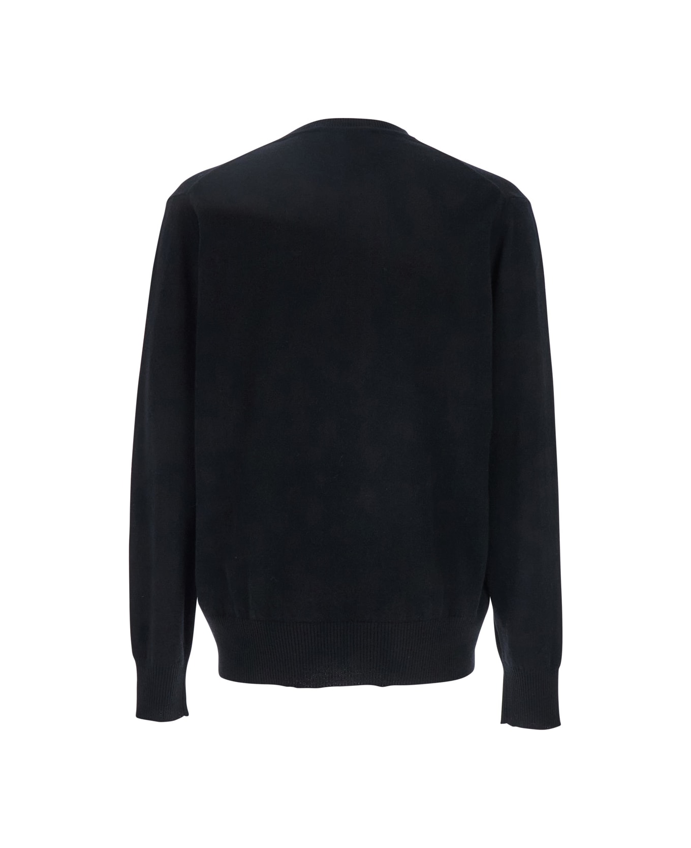 Vivienne Westwood 'alex' Black Crewneck Sweater With Orb Logo Detail On The Front In Wool And Cashmere Woman - Black