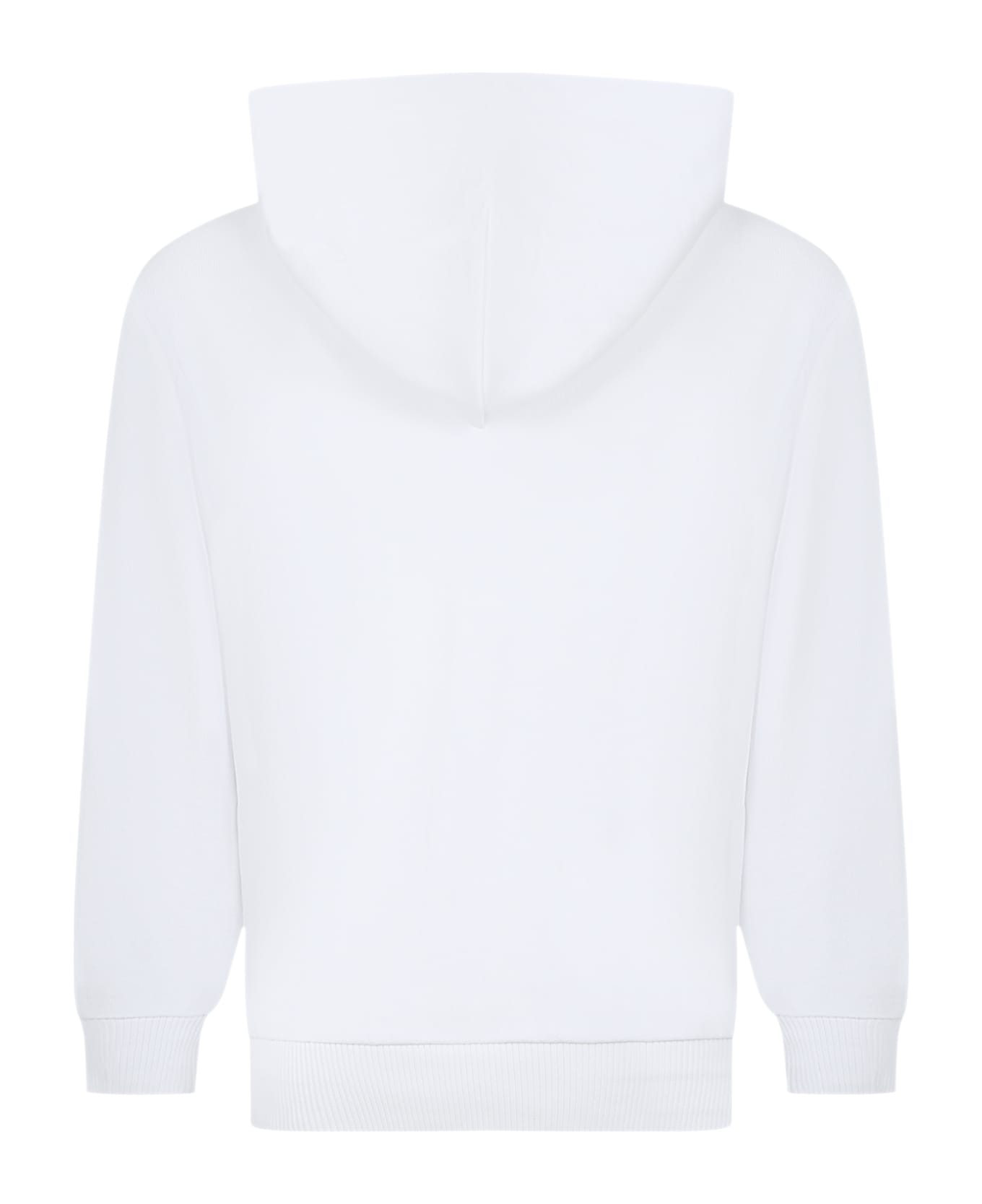 GCDS Mini White Sweatshirt For Kids With Logo - White ニットウェア＆スウェットシャツ