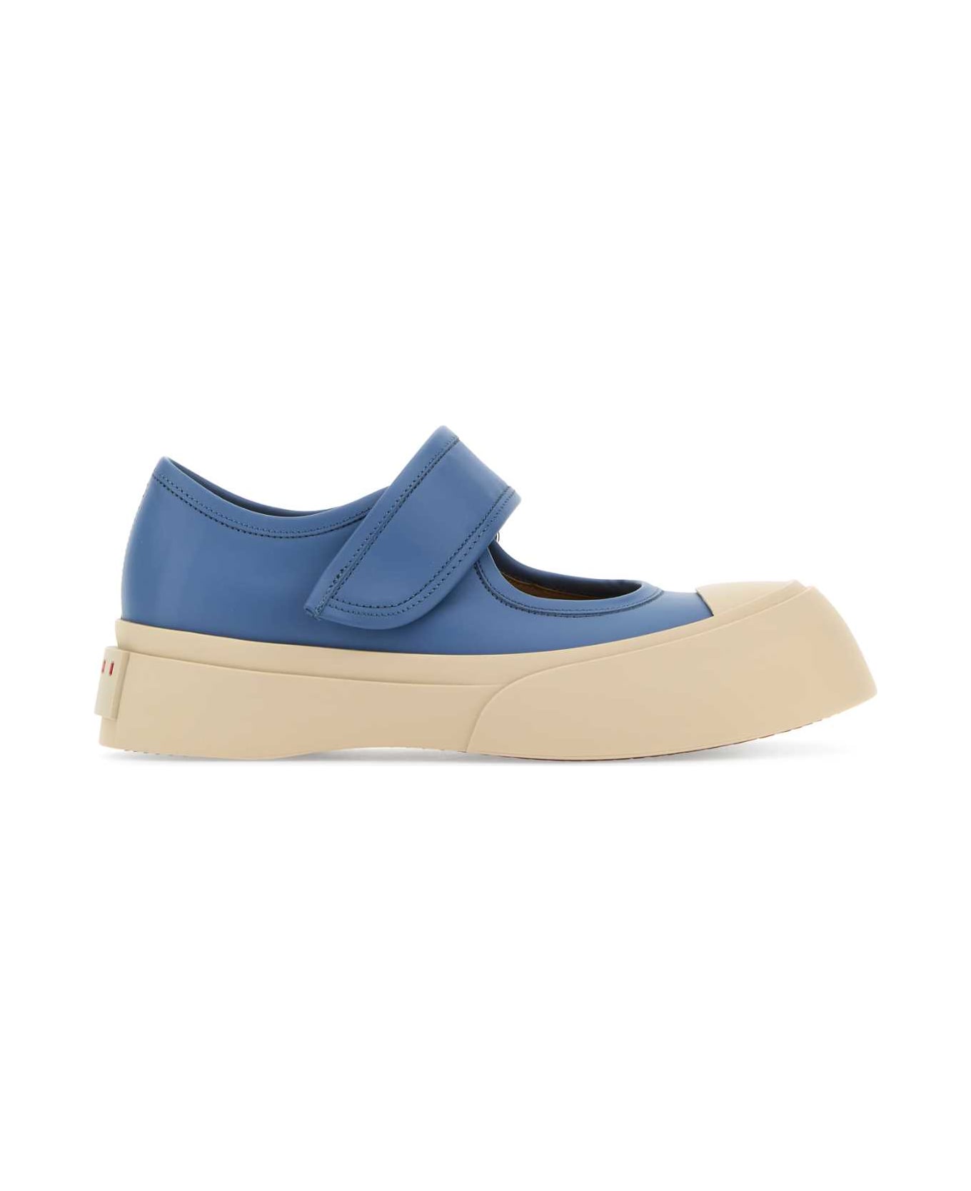 Marni Air Force Blue Leather Mary Jane Sneakers - 00B37 ウェッジシューズ