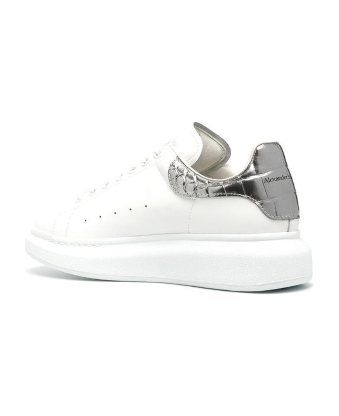 Alexander McQueen Croco Oversized Sneakers - White