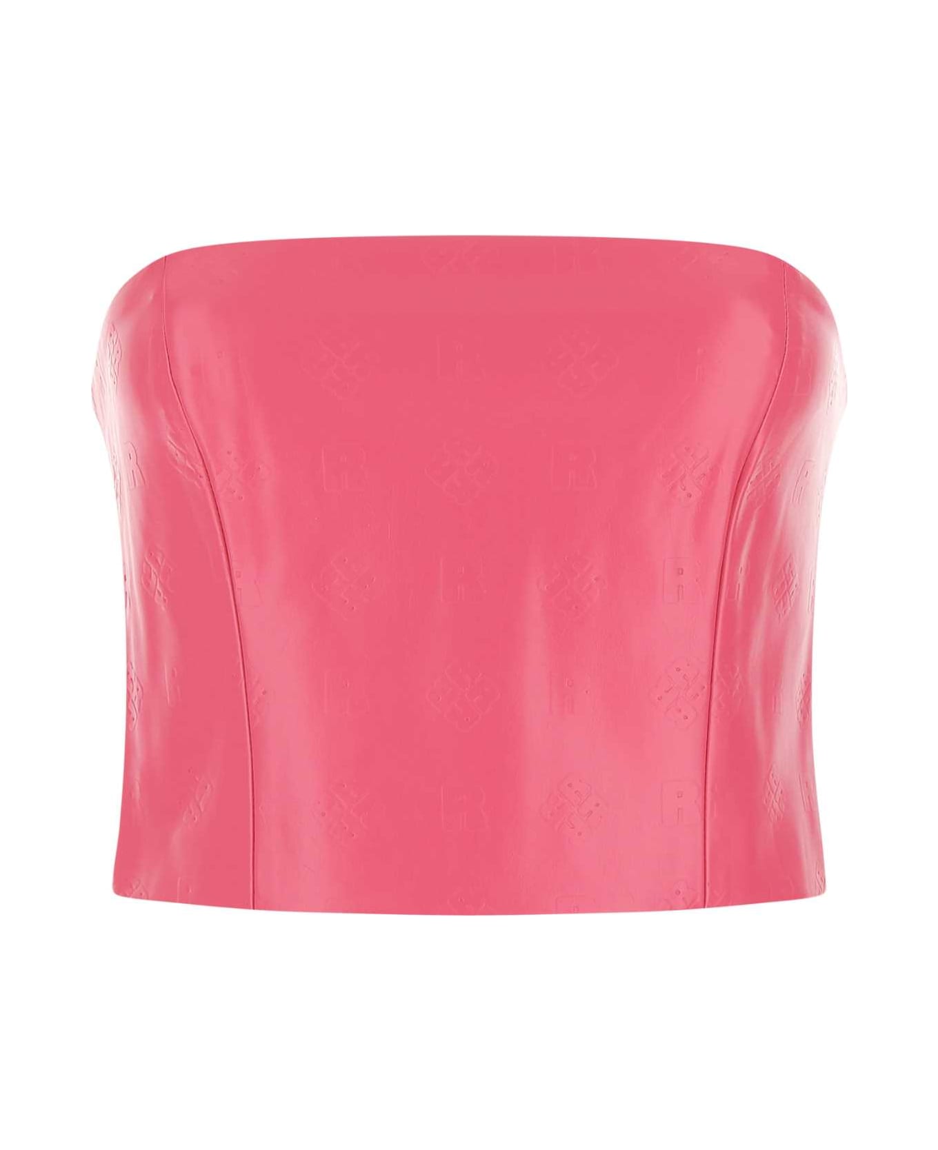 Rotate by Birger Christensen Fuchsia Synthetic Leather Emili Top - 182436