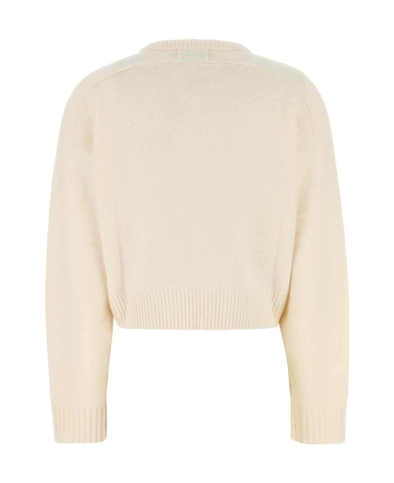 Loulou Studio Ivory Wool Blend Oversize Bruzzi Sweater - IVORY