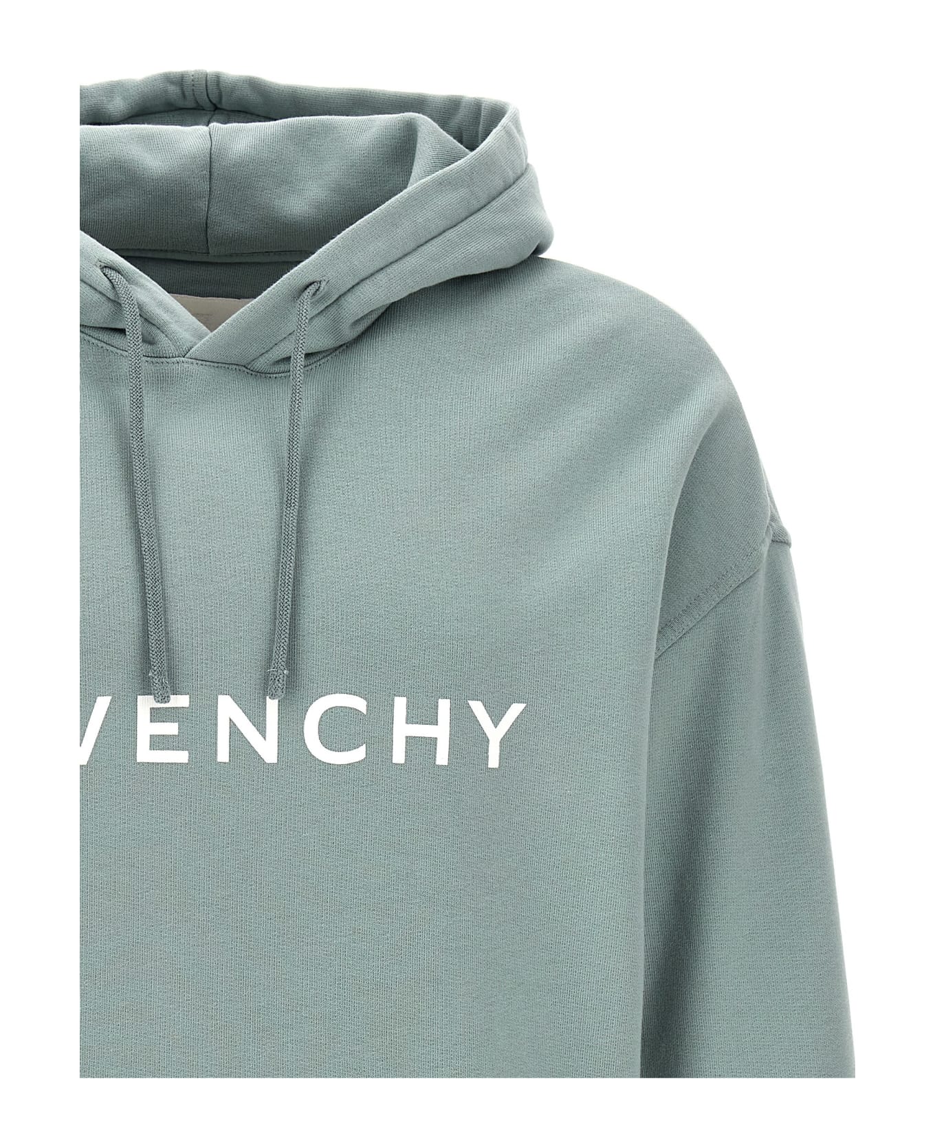 Givenchy Logo Print Hoodie - BLU フリース