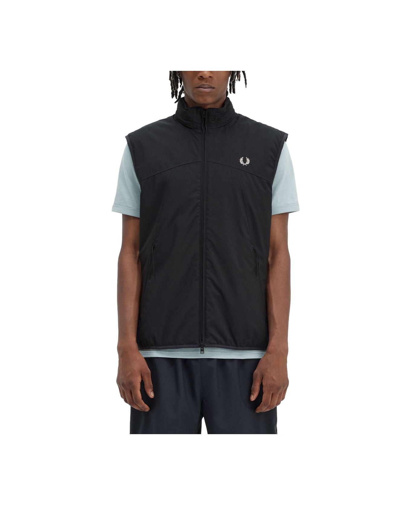 Fred Perry Vests With Logo - BLACK