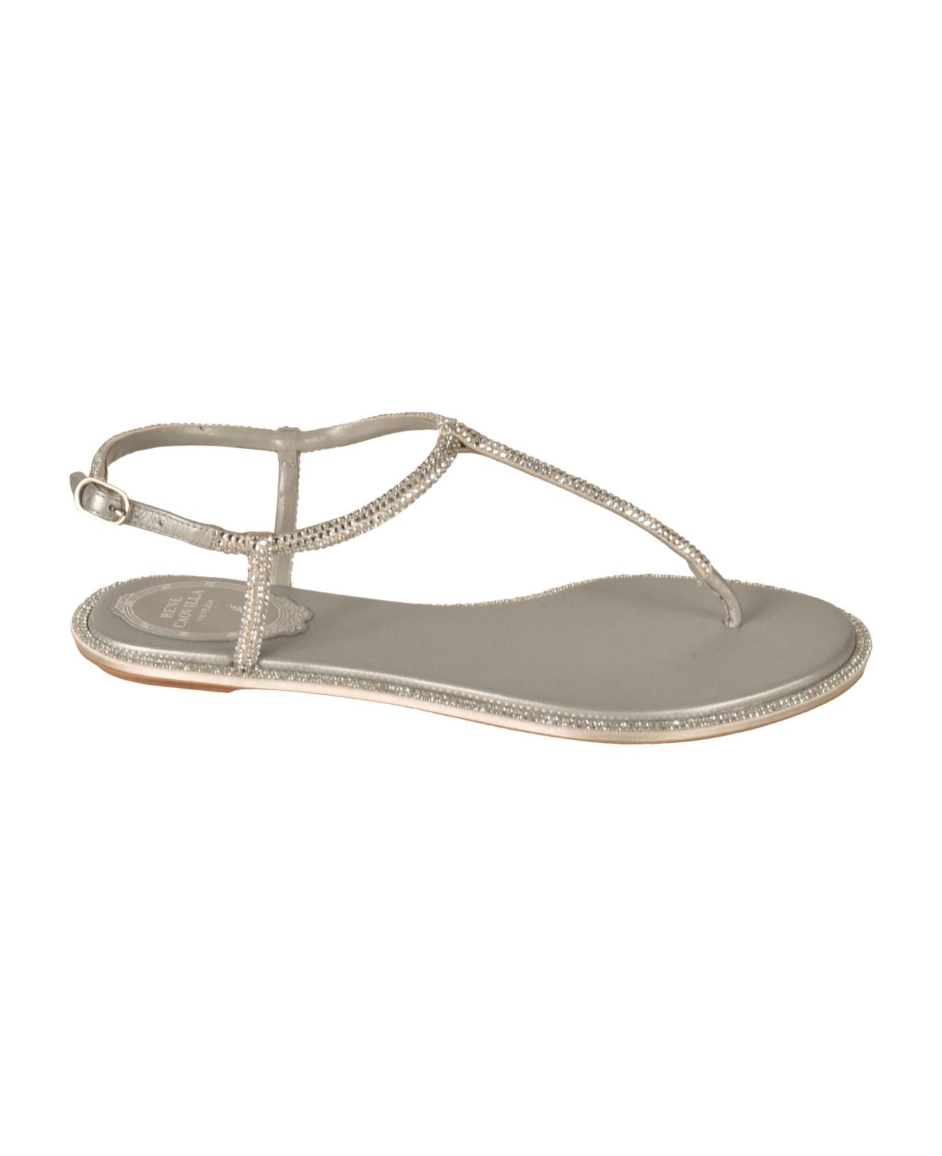 René Caovilla Diana Flat Sandals - Silver