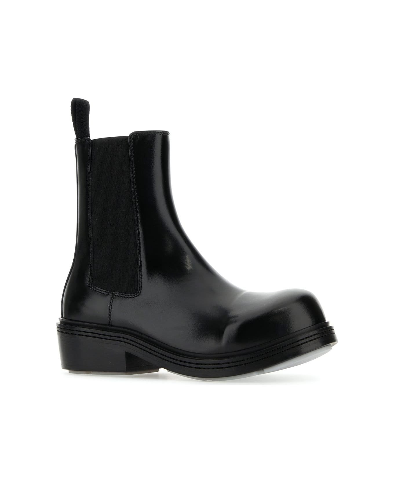 Bottega Veneta Black Leather Fireman Ankle Boots - Black