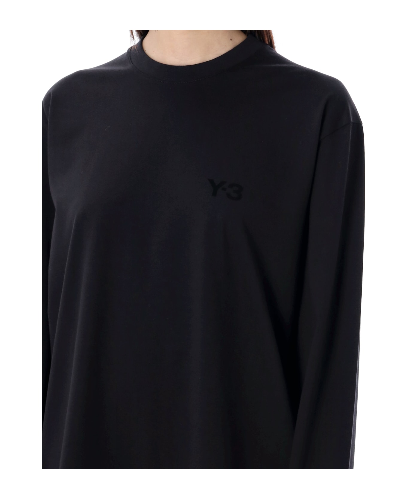 Y-3 Long Sleeves Logo T-shirt - BLACK