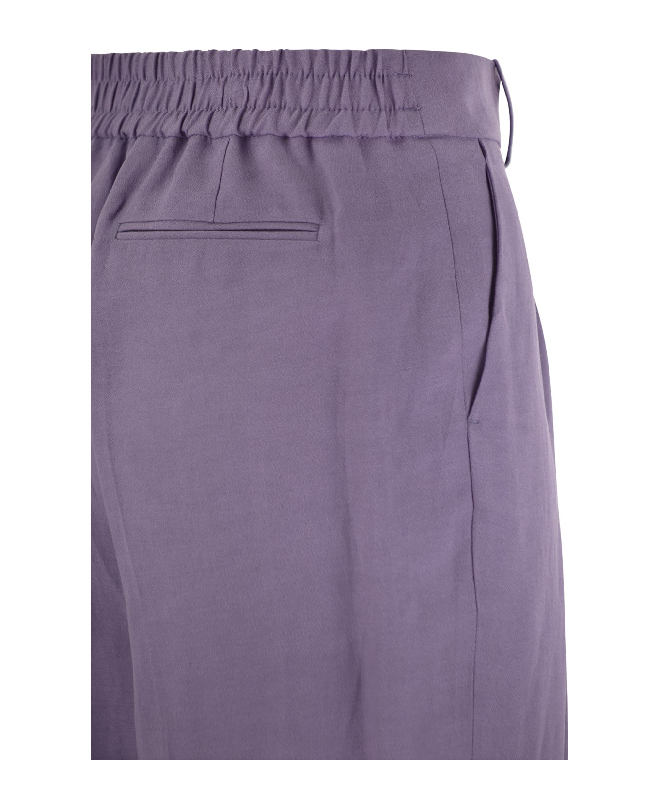 PT Torino Daisy - Viscose And Linen Trousers - Lilac