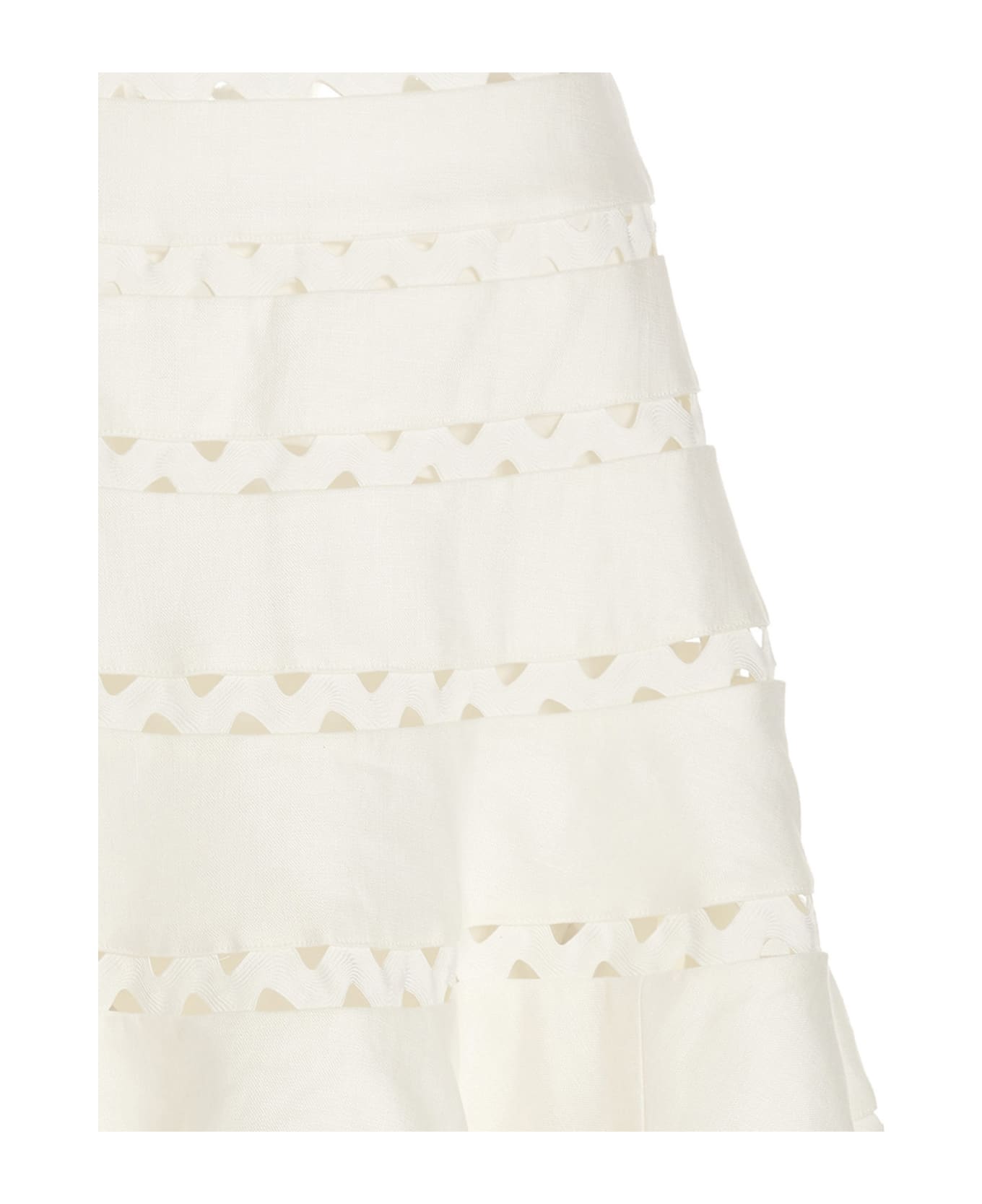Zimmermann Grosgrain Detail Skirt - White