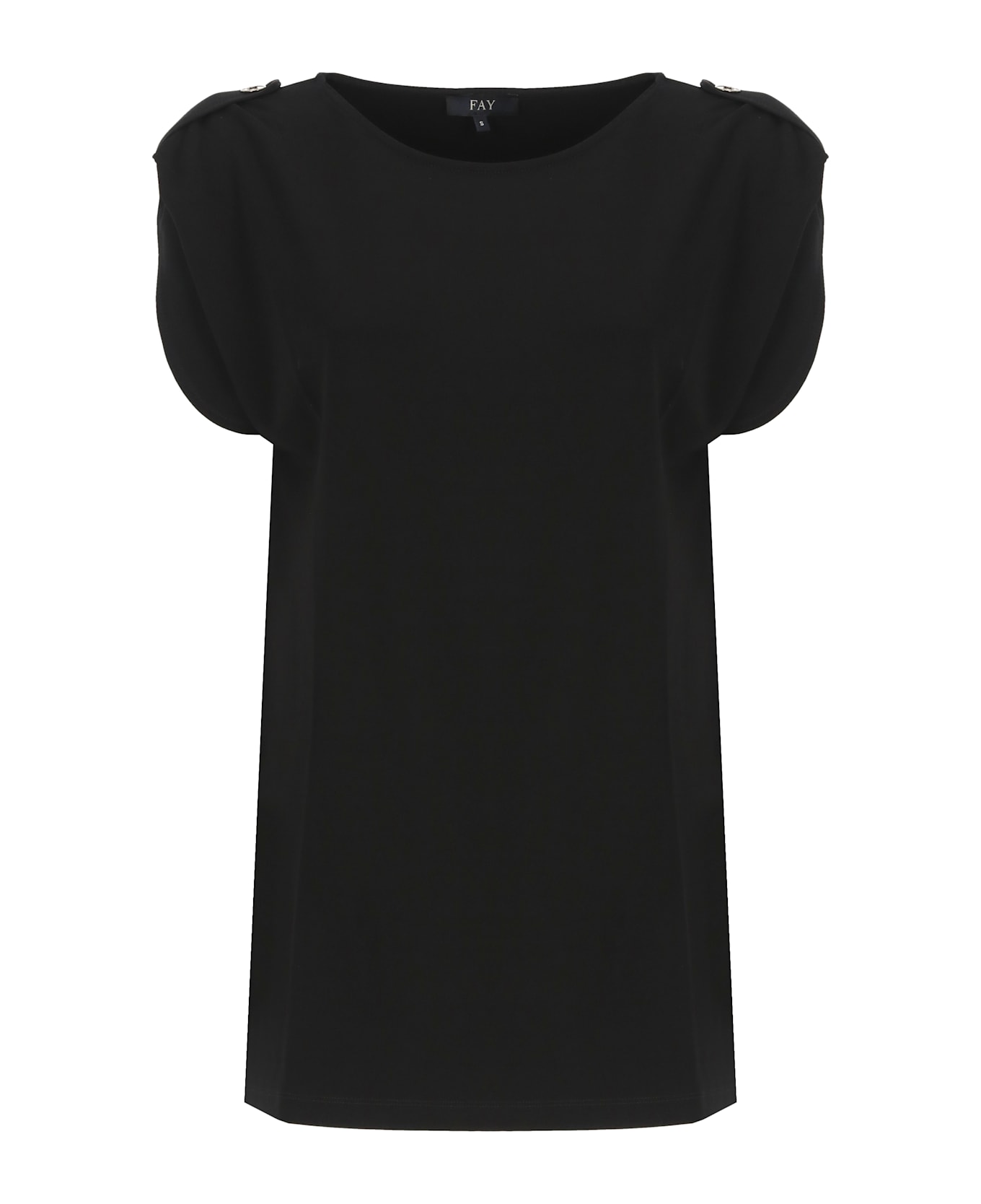 Fay Short Sleeve Blouse - Black